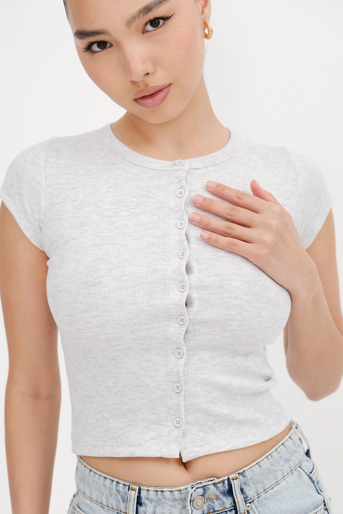 Basic Buttoned T-shirt - Image 19