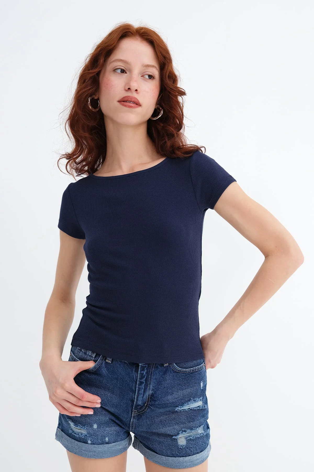 Basic Ribbed T-shirt - Image 18