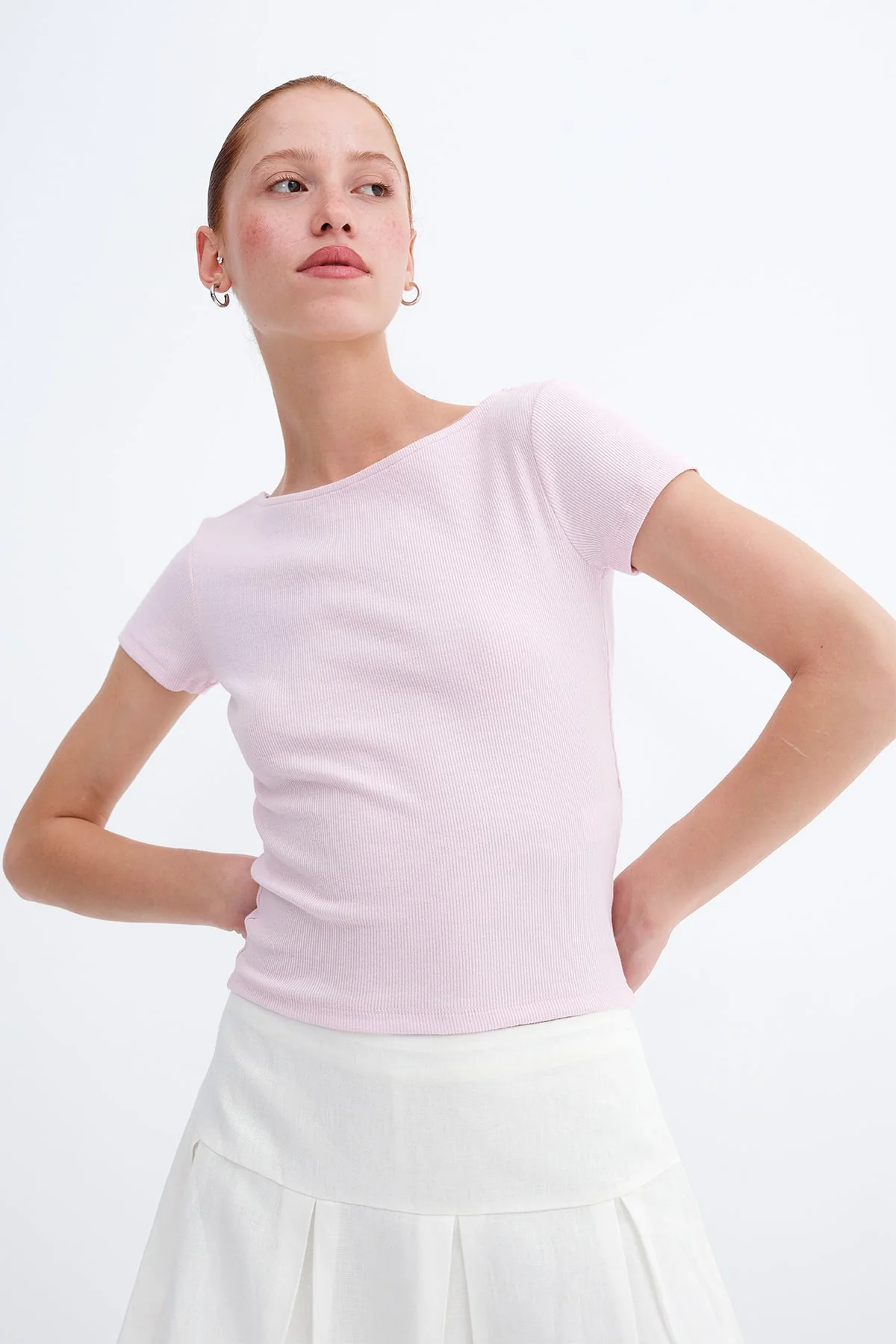 Basic Ribbed T-shirt - Image 7