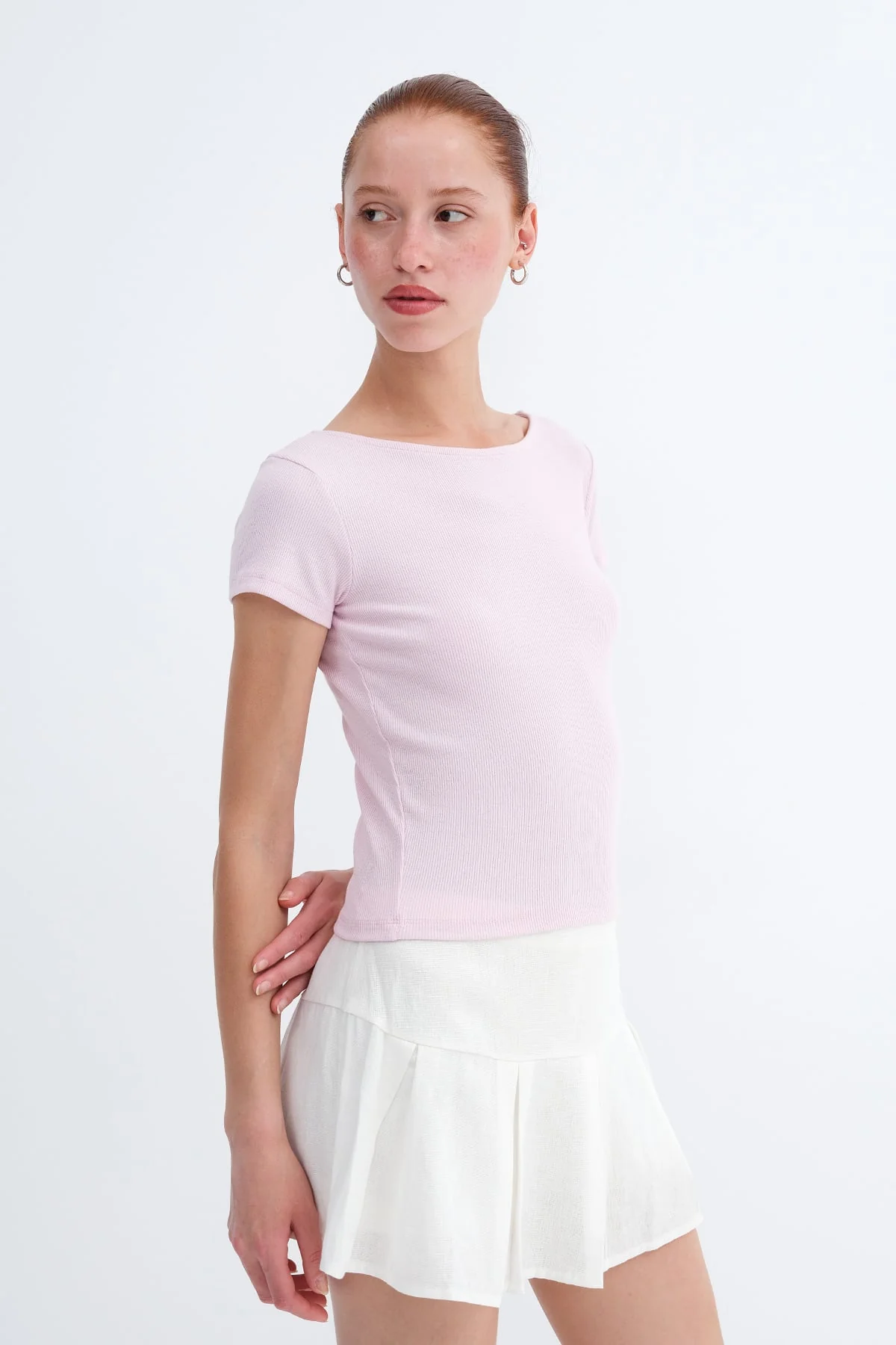 Basic Ribbed T-shirt - Image 9