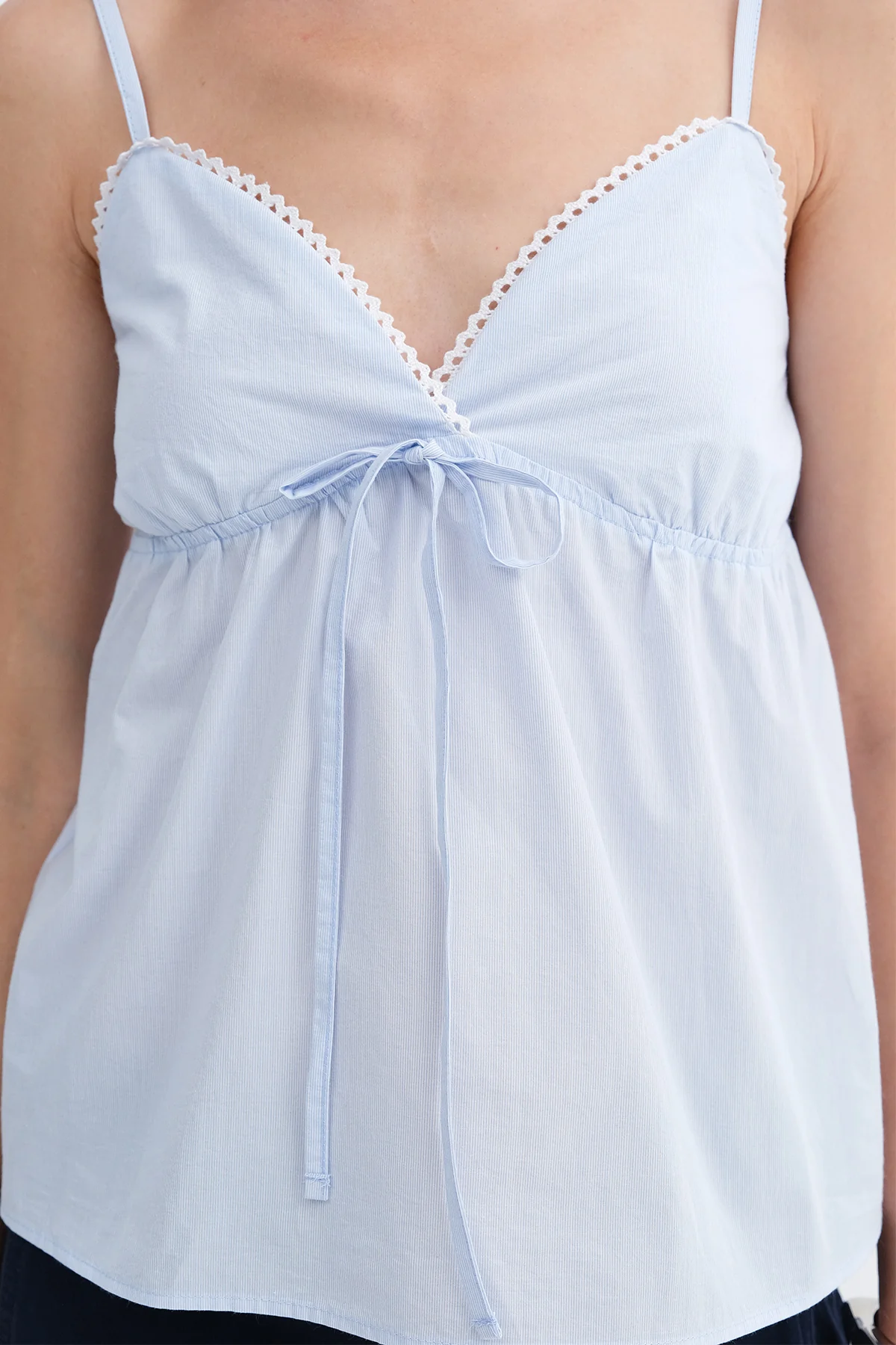 Bow Detail Blouse with Broderie Trim - Image 10