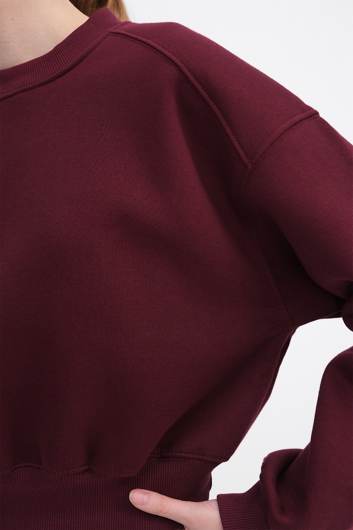 Brushed Crew Neck Basic Sweatshirt - Image 59