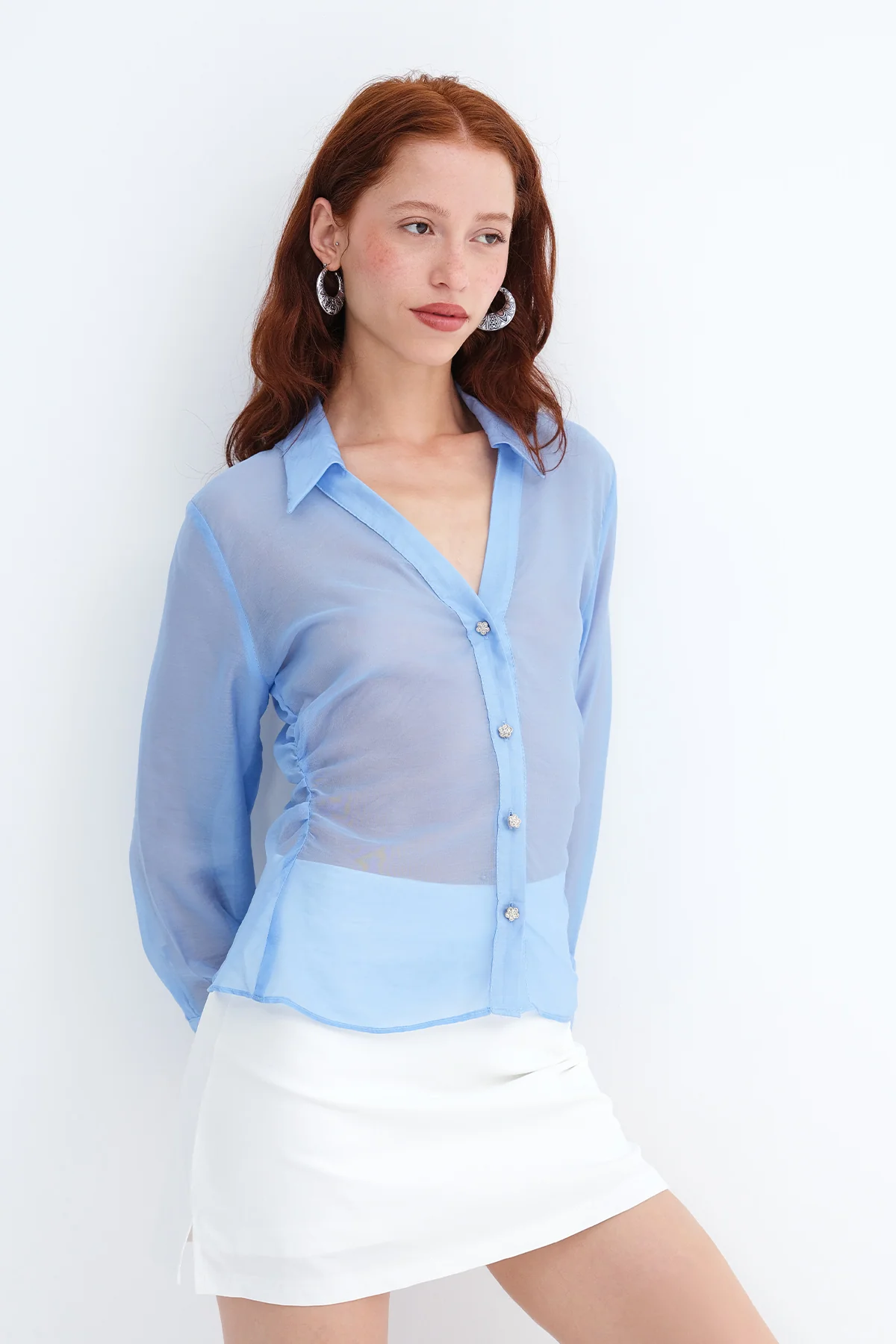 Buttoned Sheer Shirt - Image 4