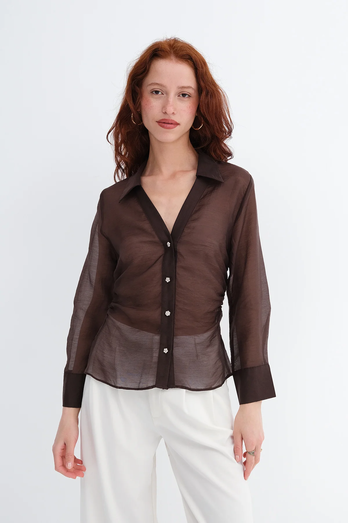 Buttoned Sheer Shirt - Image 6