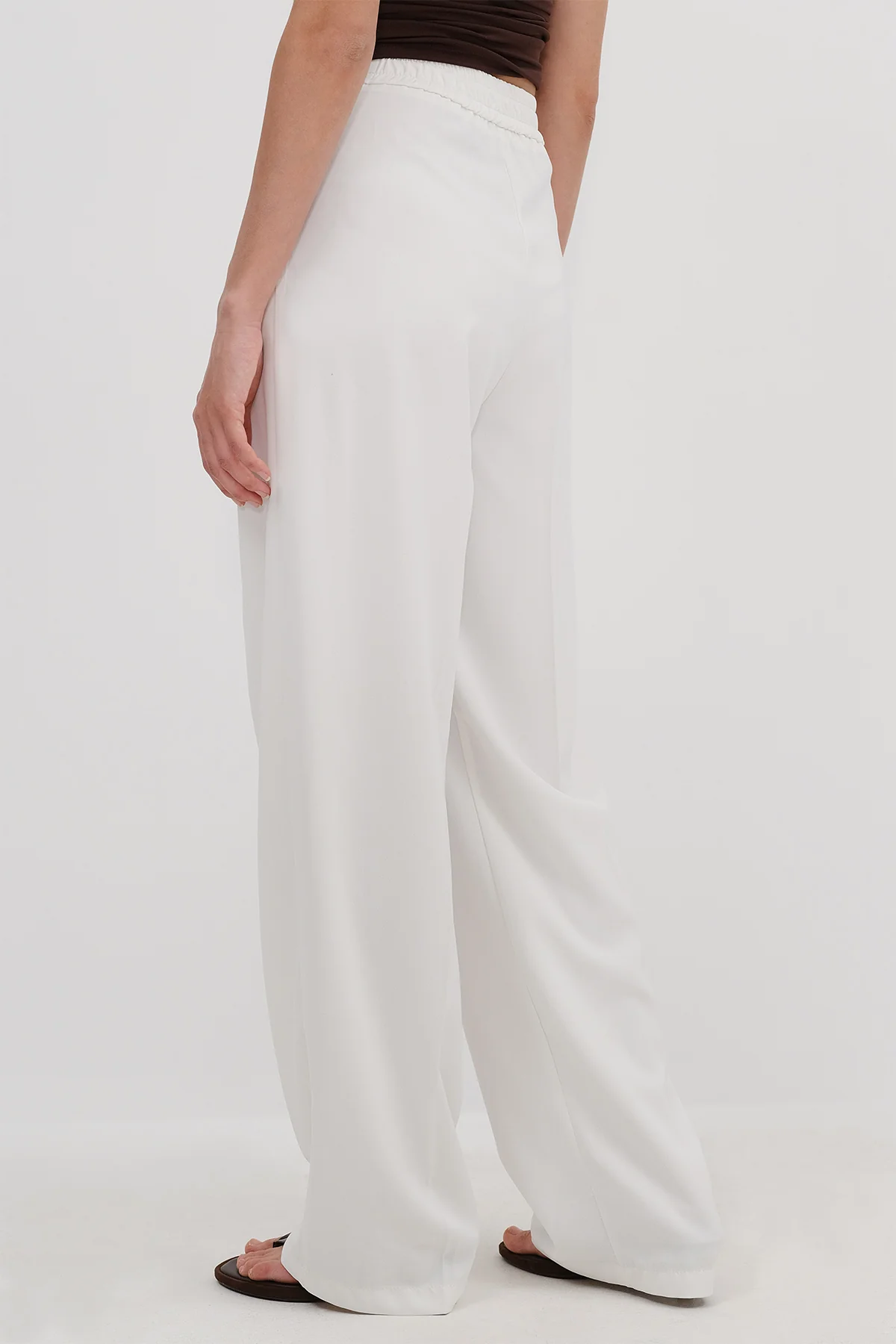 Buttoned Wide Leg Trousers - Image 12