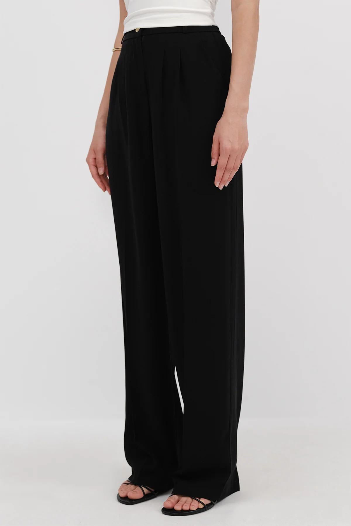Buttoned Wide Leg Trousers - Image 27