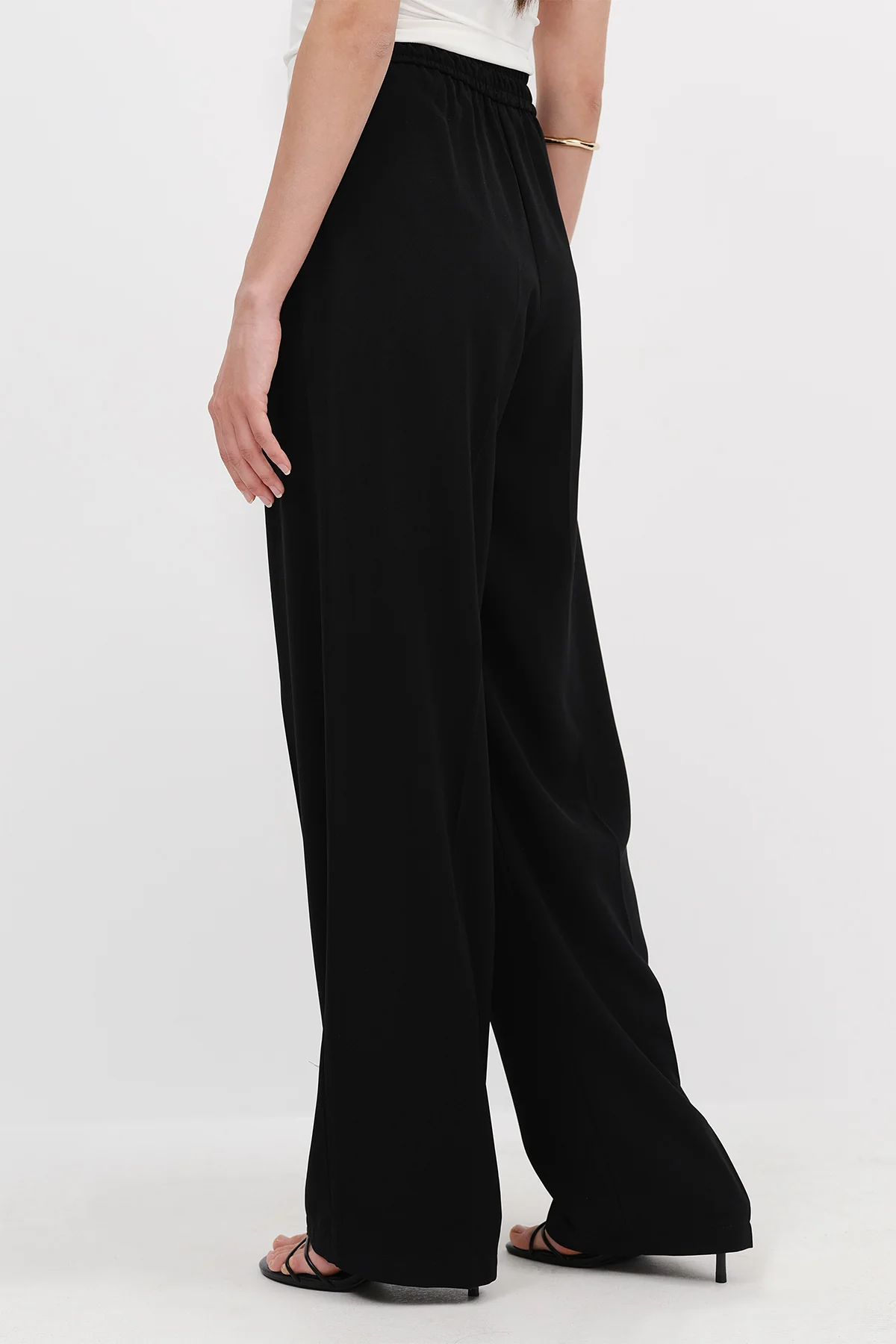 Buttoned Wide Leg Trousers - Image 29