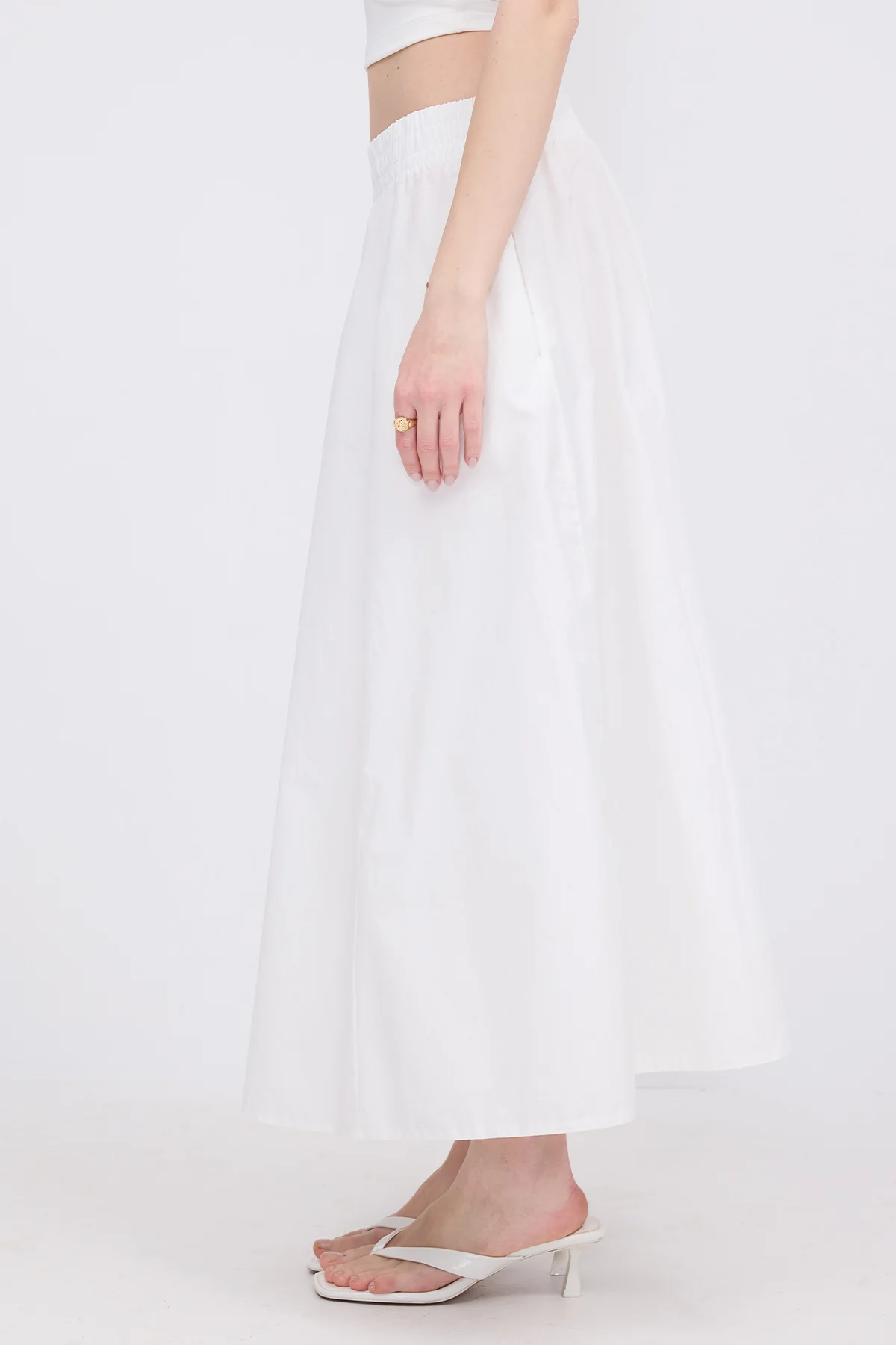 Elastic Waist Long Skirt - Image 32