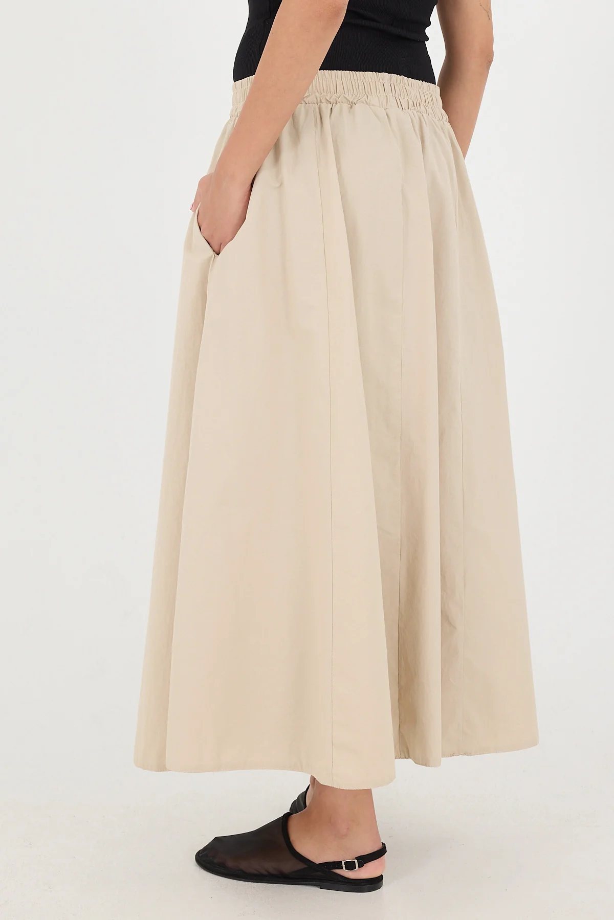 Elastic Waist Long Skirt - Image 36
