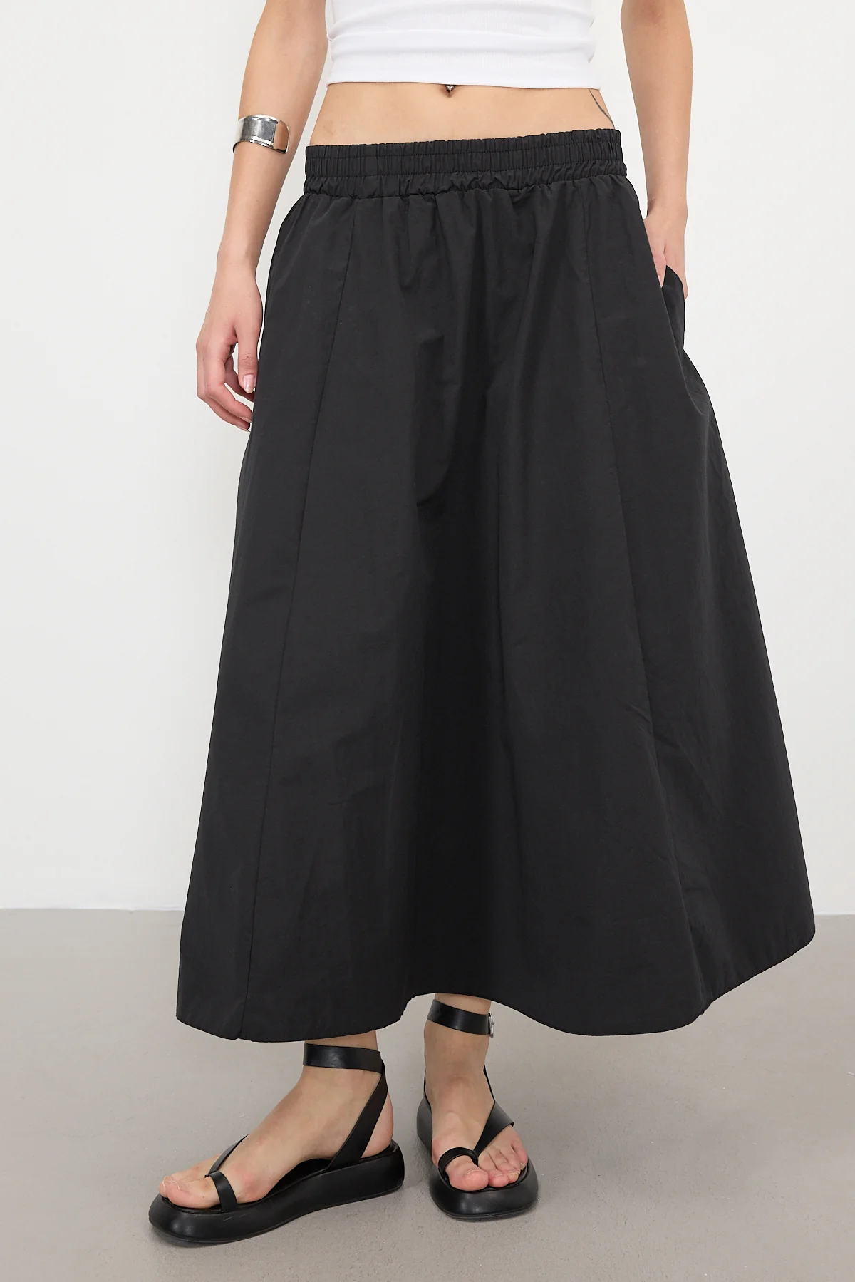 Elastic Waist Long Skirt - Image 48