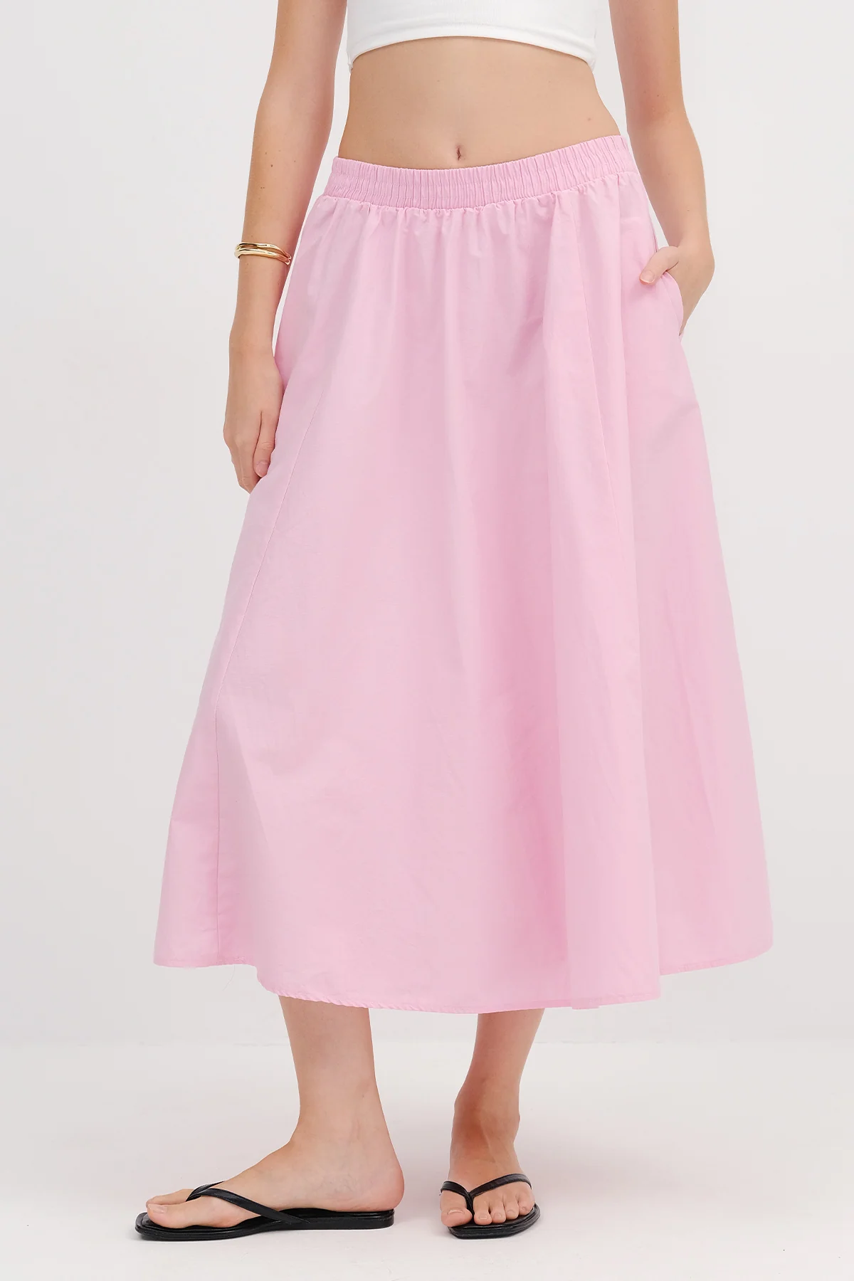 Elastic Waist Long Skirt - Image 8