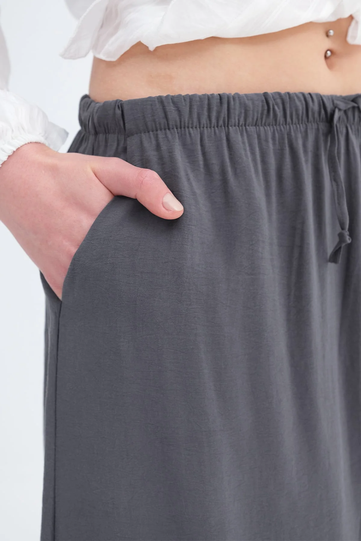 Elastic Waist Long Skirt - Image 22