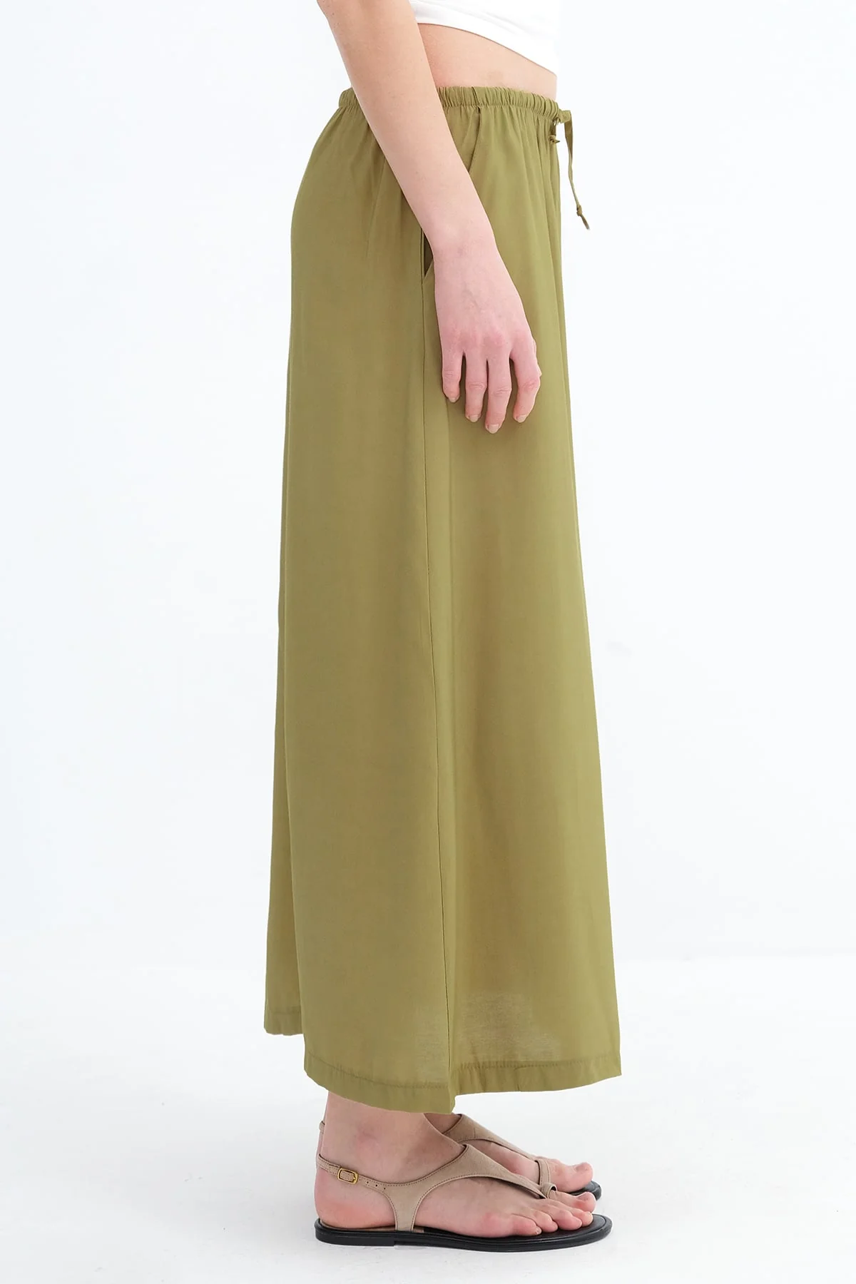 Elastic Waist Long Skirt - Image 5