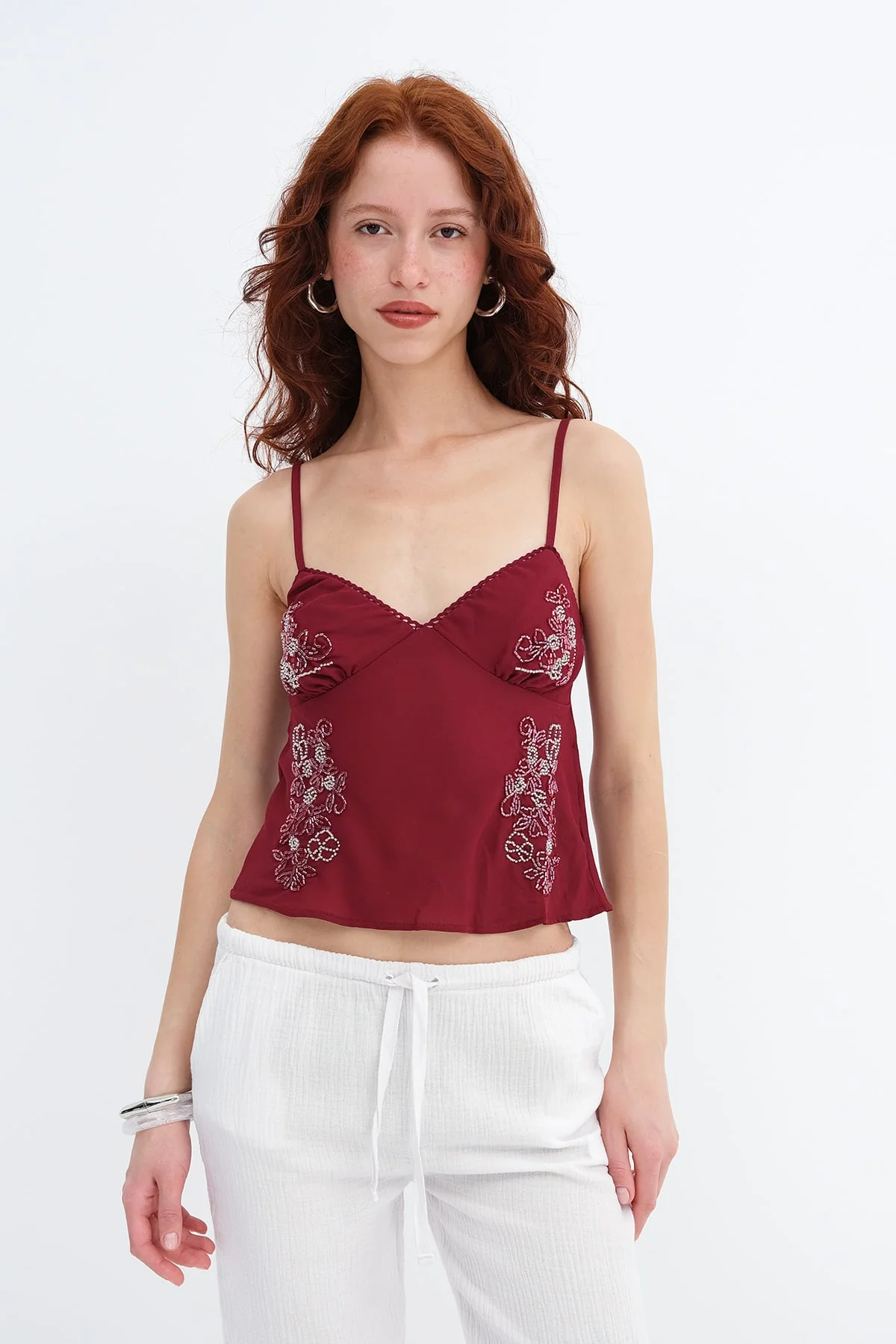 Embroidered Blouse with Adjustable Straps - Image 4