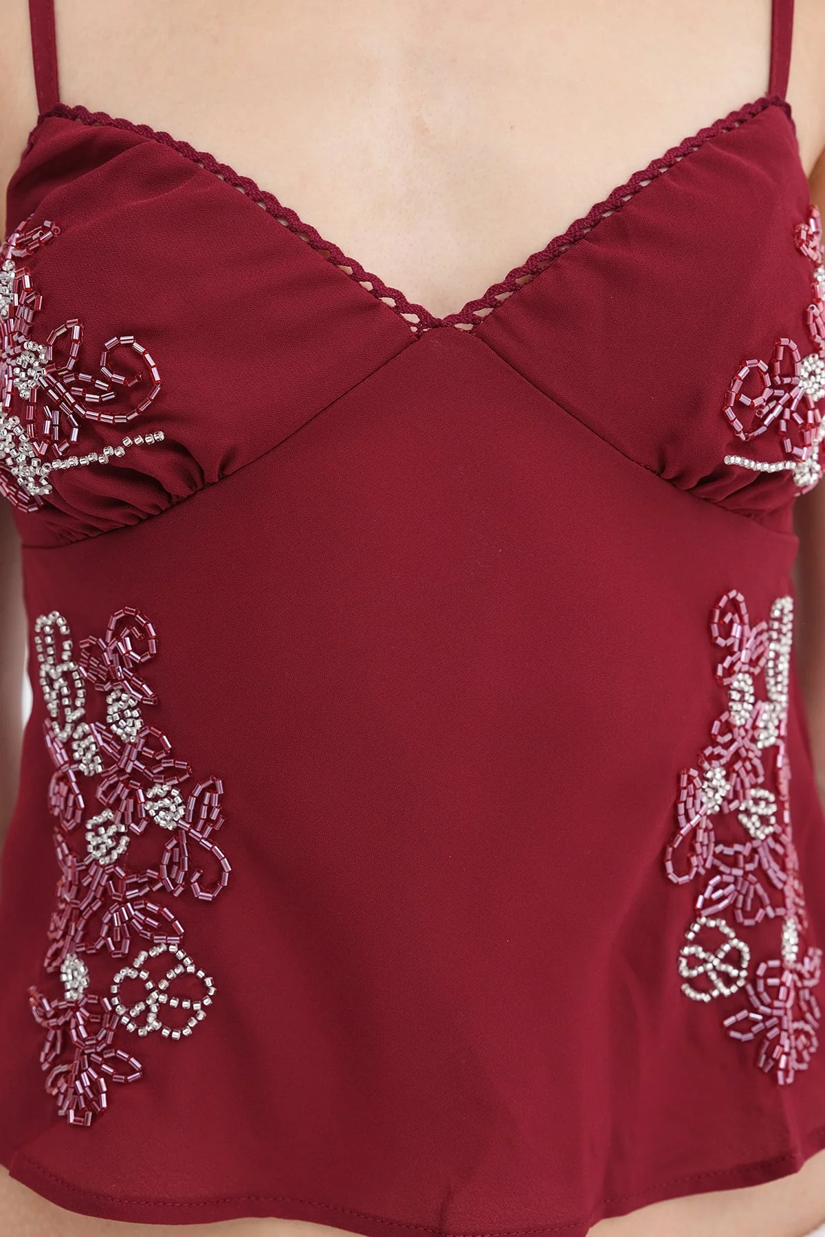 Embroidered Blouse with Adjustable Straps - Image 5