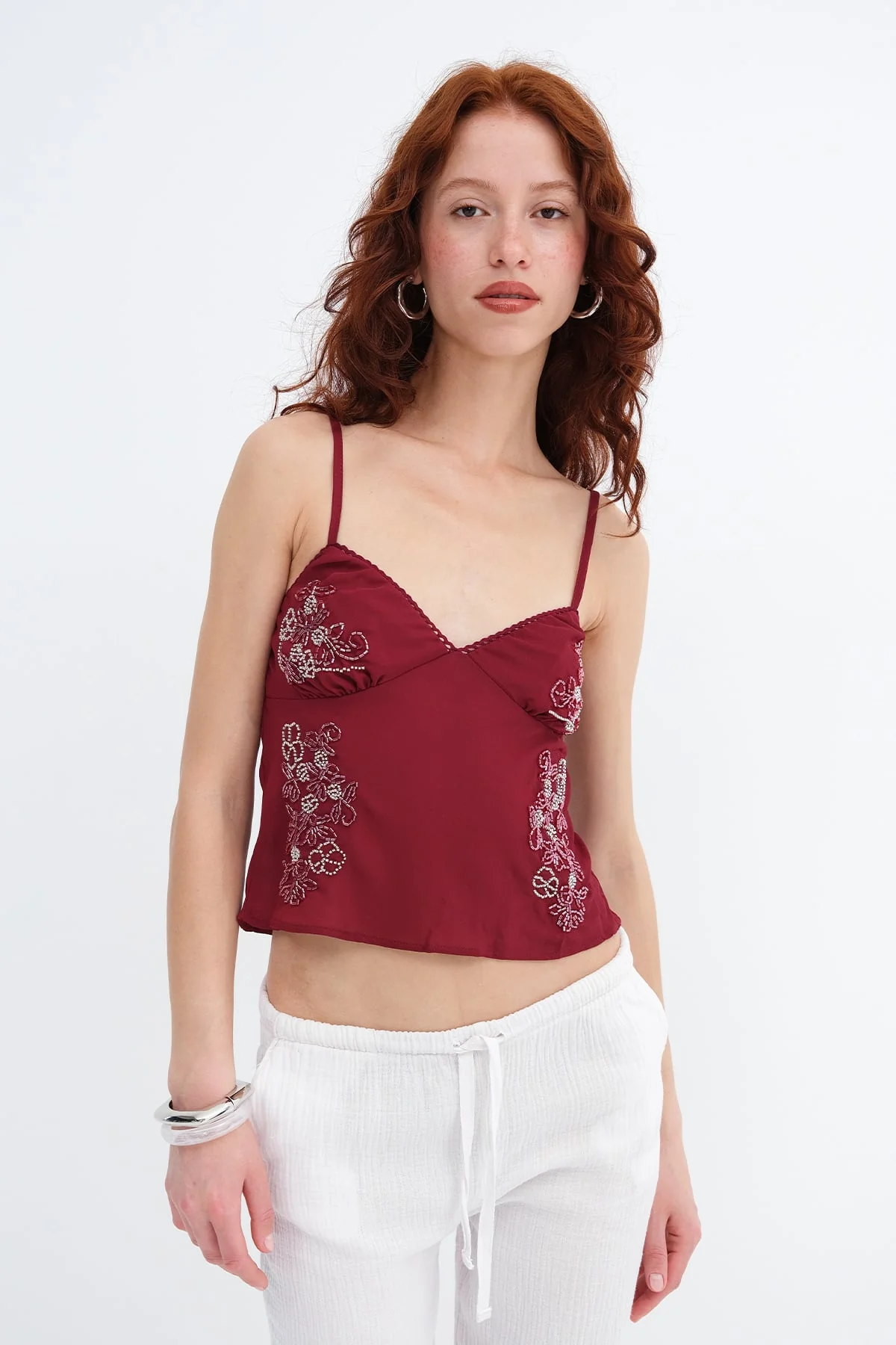 Embroidered Blouse with Adjustable Straps - Image 6