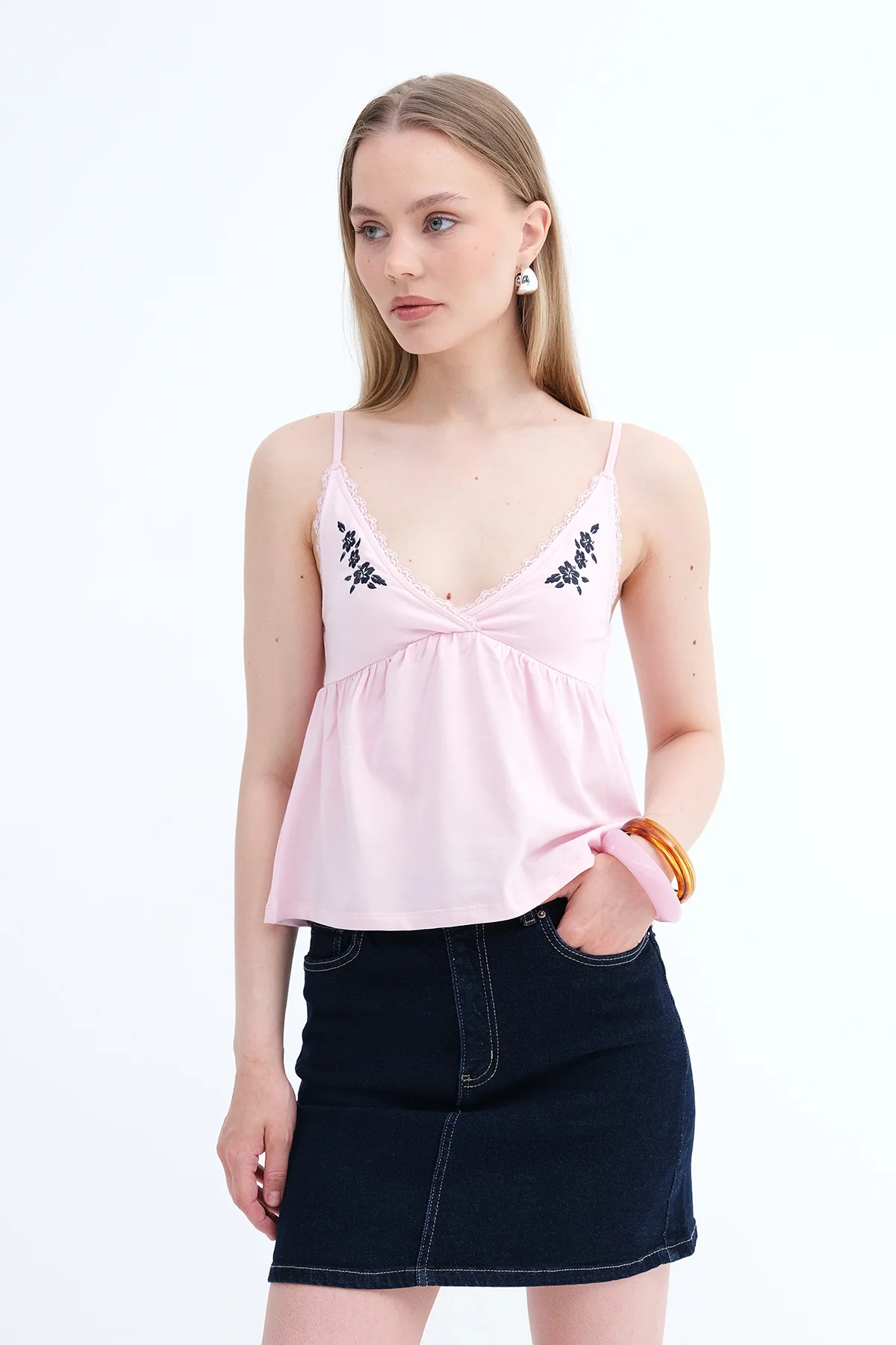 Embroidered Cami Blouse - Image 3