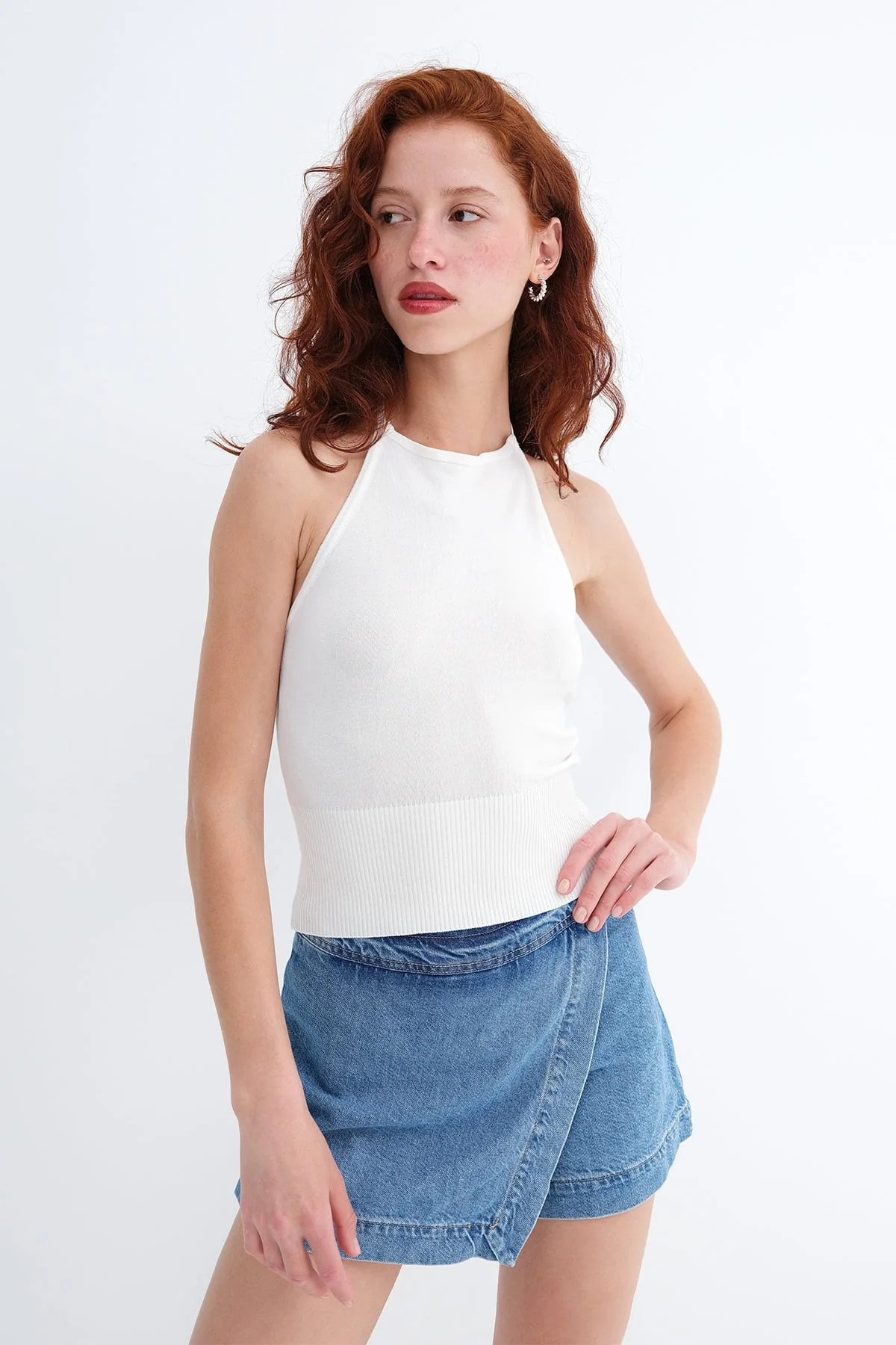Halter Neck Knit Tank Top - Image 7