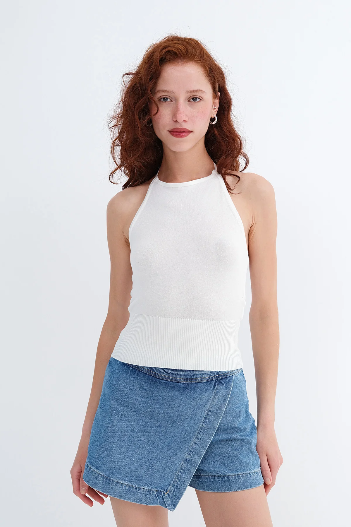 Halter Neck Knit Tank Top - Image 9