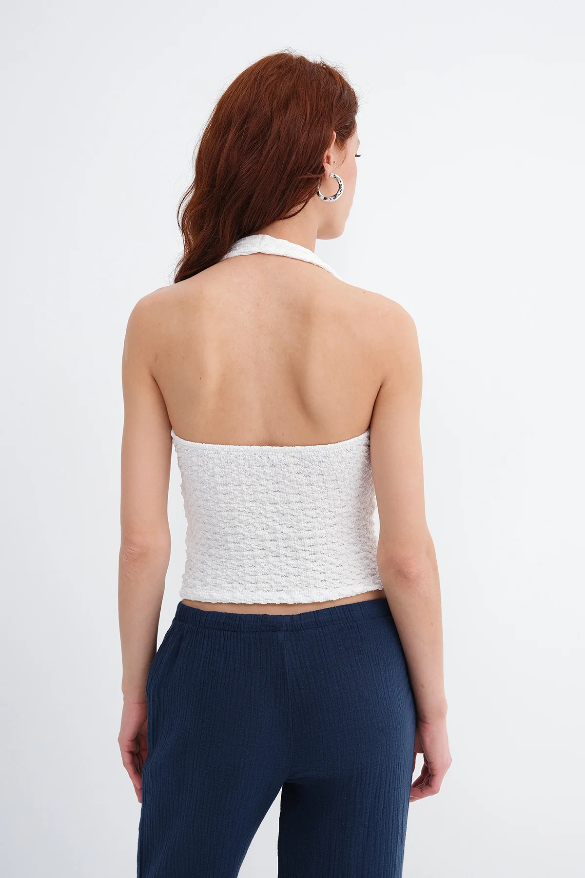 Halter Neck Textured Blouse - Image 11