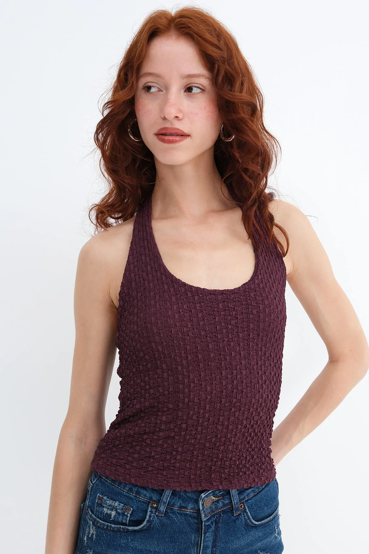 Halter Neck Textured Blouse - Image 13