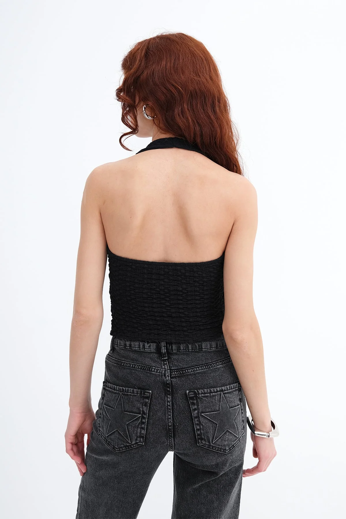 Halter Neck Textured Blouse - Image 14