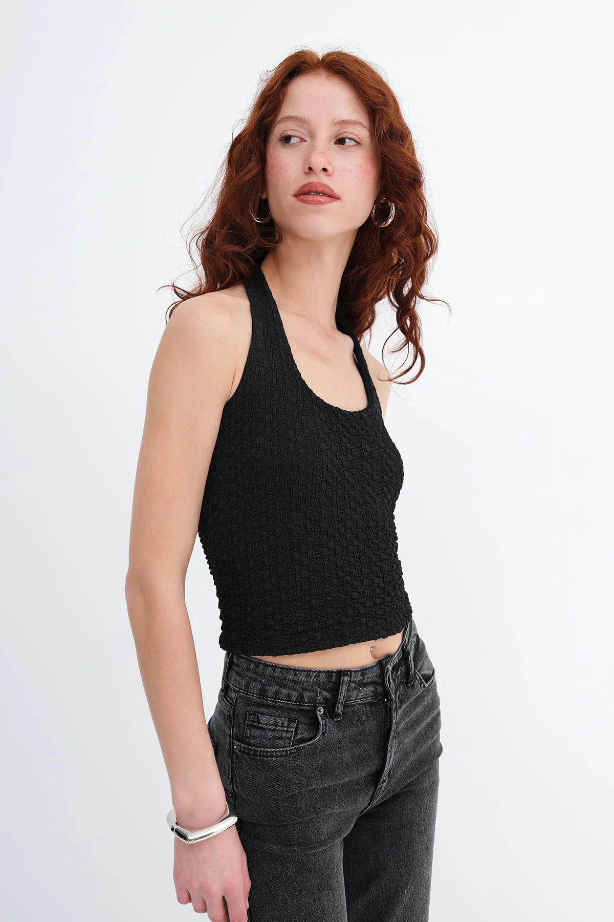 Halter Neck Textured Blouse - Image 18