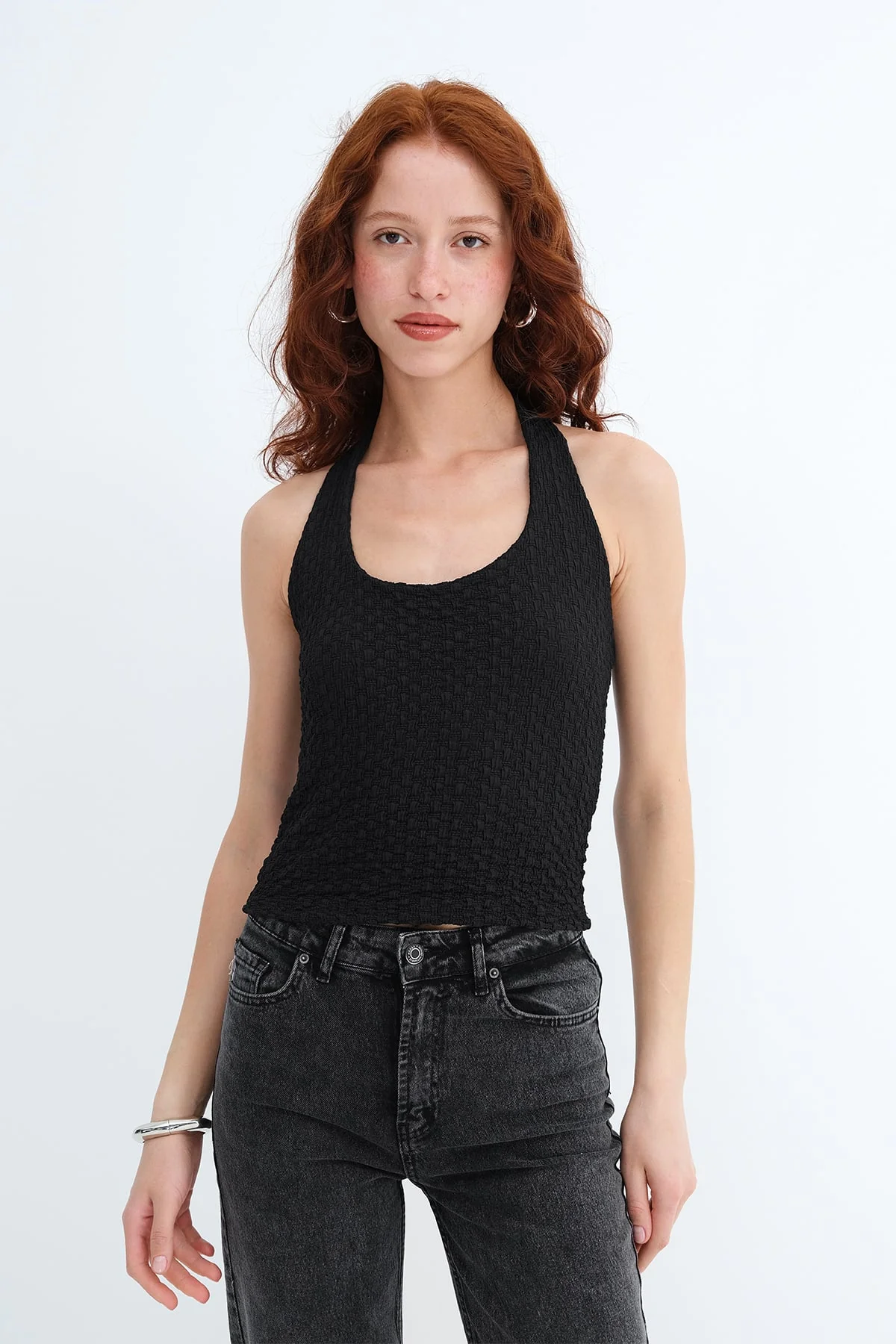 Halter Neck Textured Blouse - Image 22
