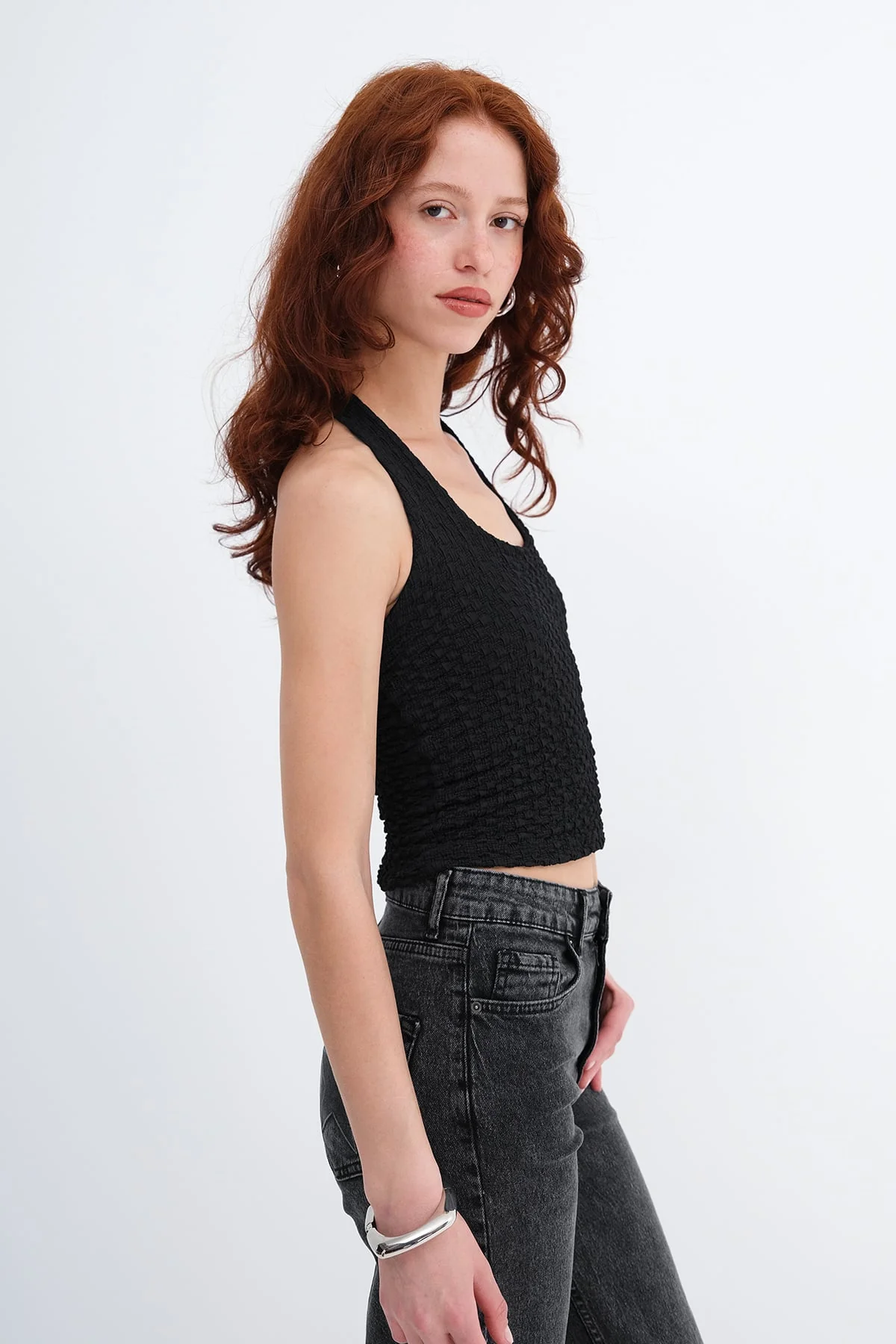 Halter Neck Textured Blouse - Image 24