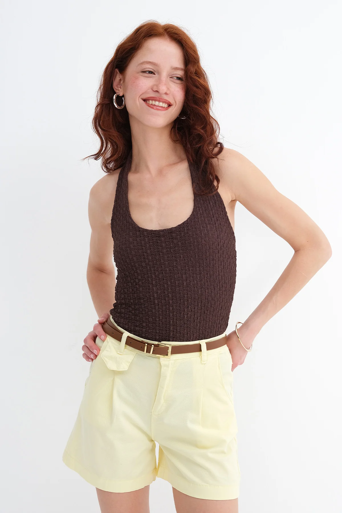Halter Neck Textured Blouse - Image 4