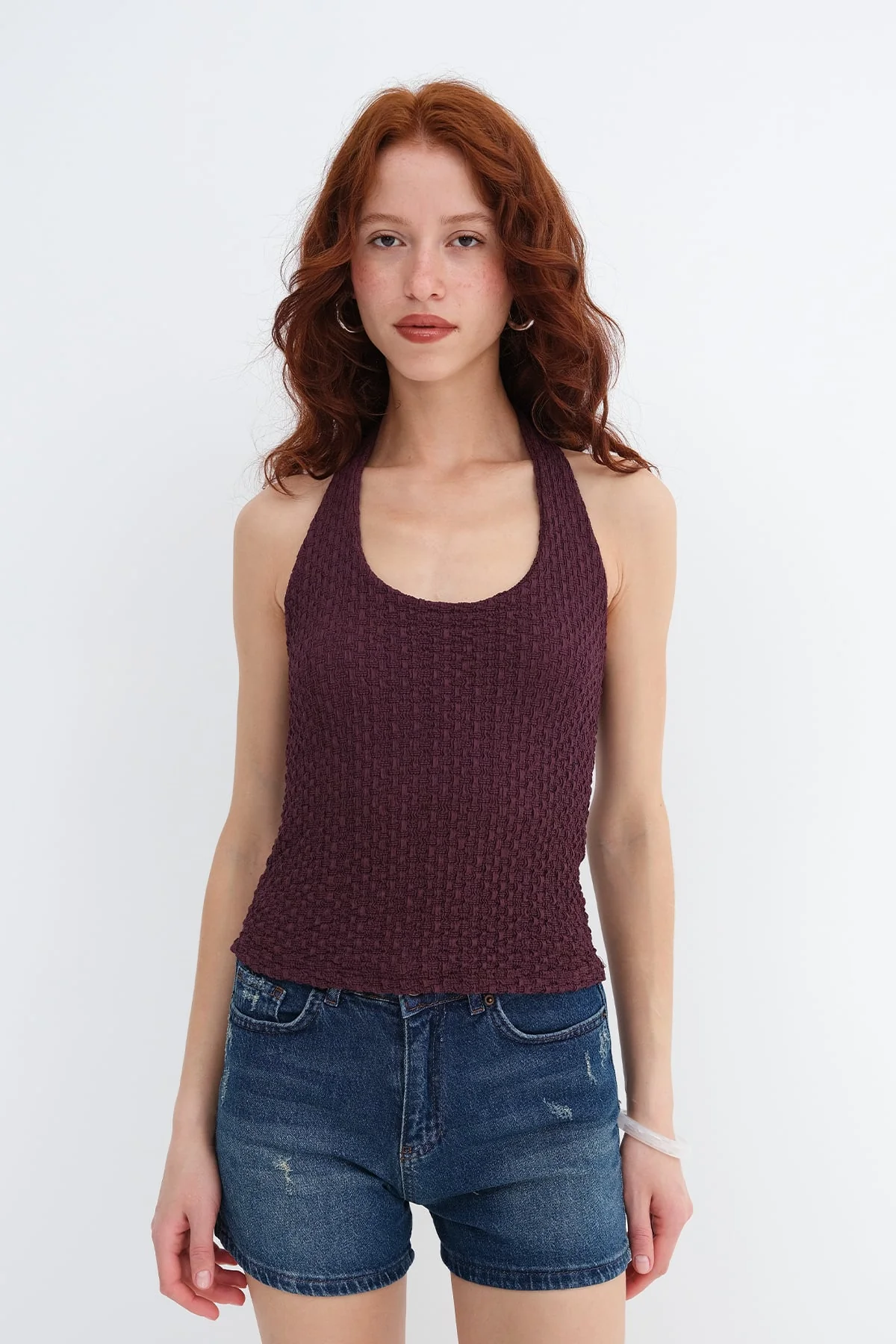 Halter Neck Textured Blouse - Image 6