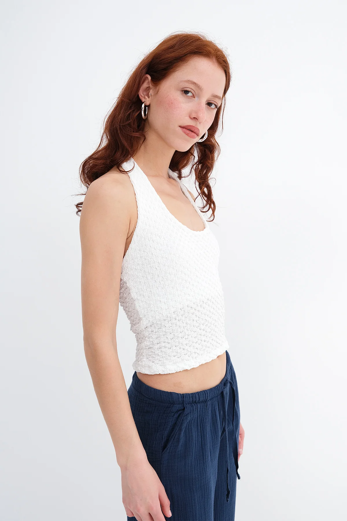 Halter Neck Textured Blouse - Image 7