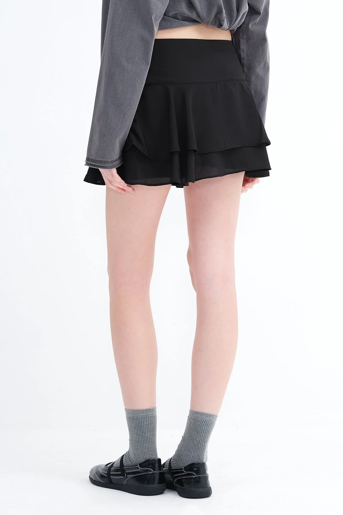Layered Skort Mini Skirt - Image 4