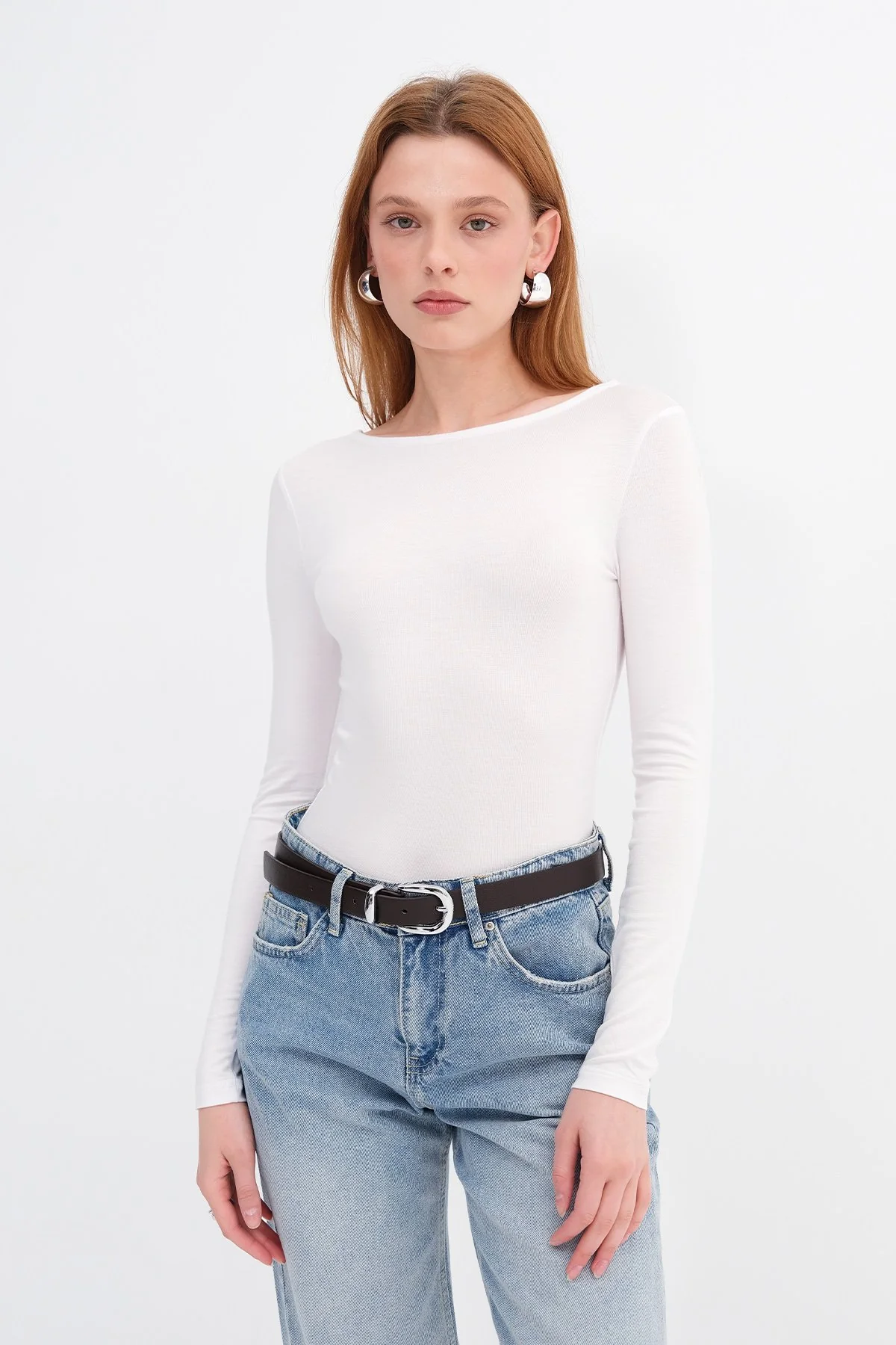 Long Sleeve Basic Blouse - Image 28