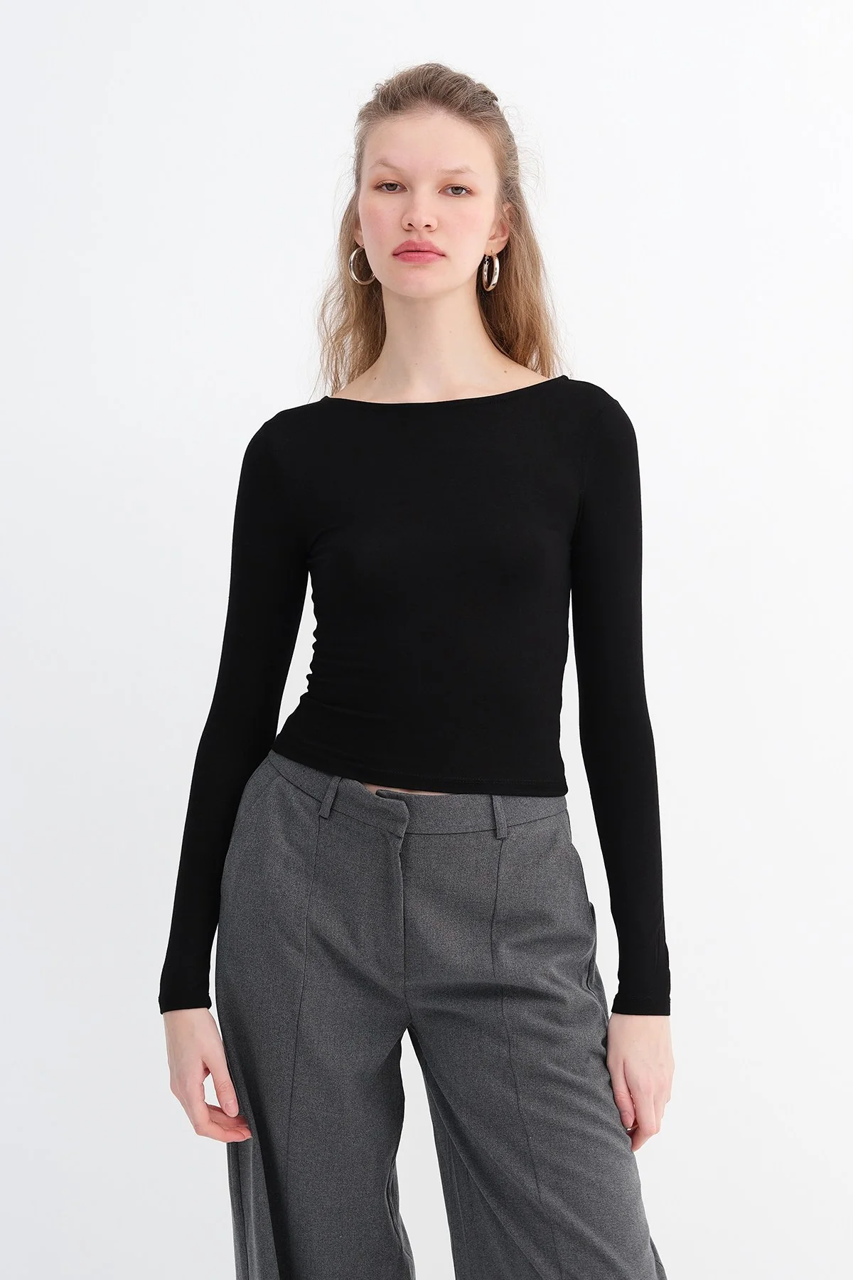 Long Sleeve Basic Blouse - Image 30