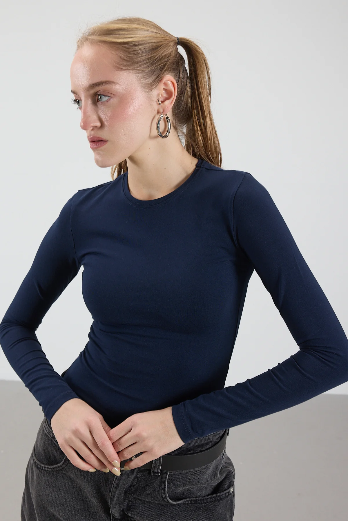 Round Neck Basic Blouse - Image 21