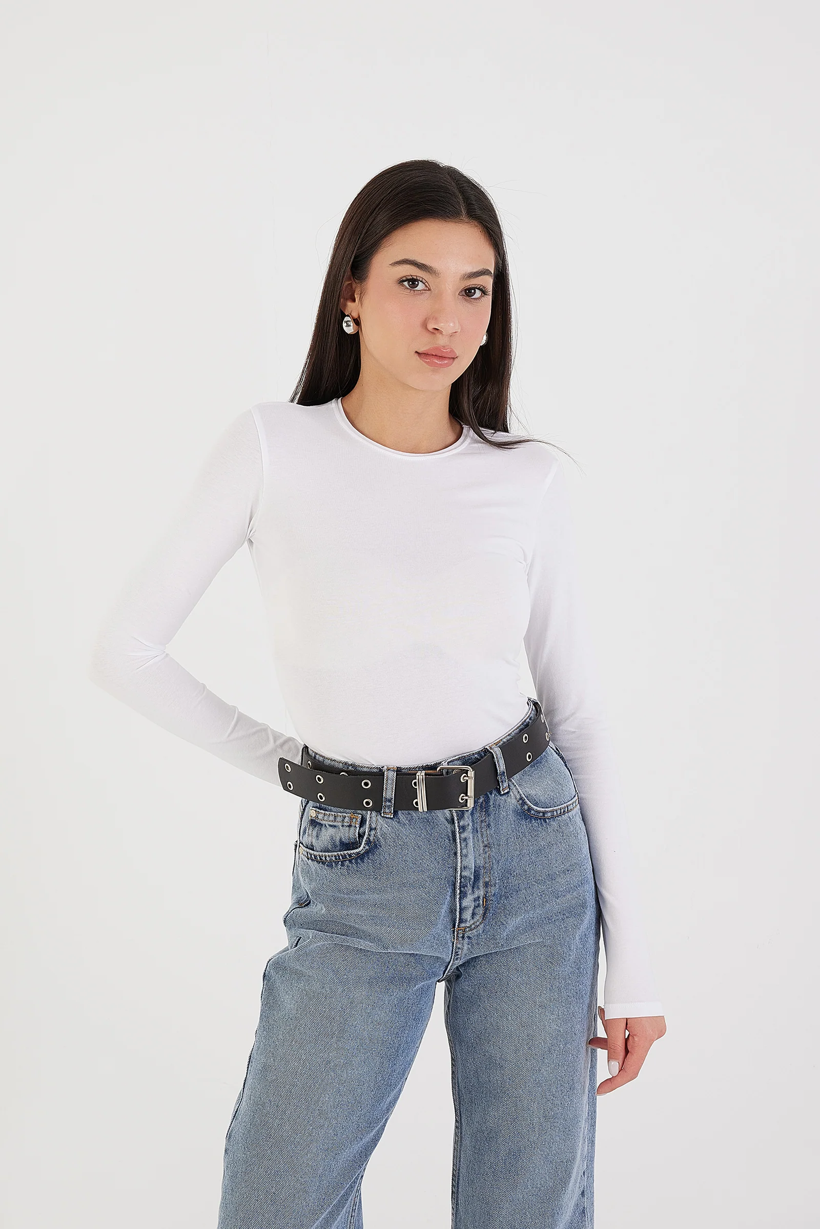 Round Neck Basic Blouse - Image 24