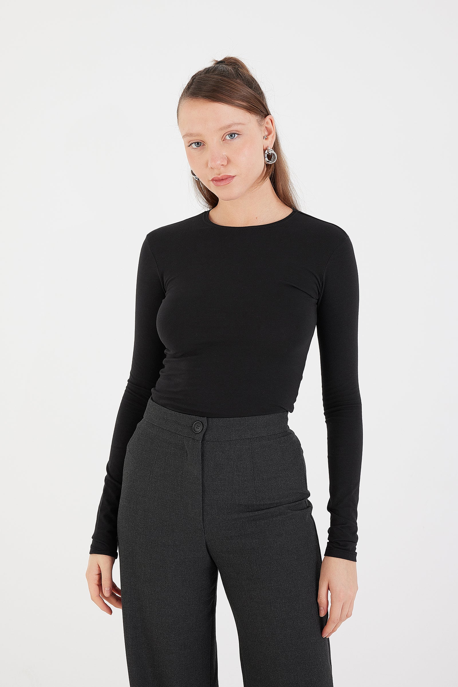 Round Neck Basic Blouse - Image 28