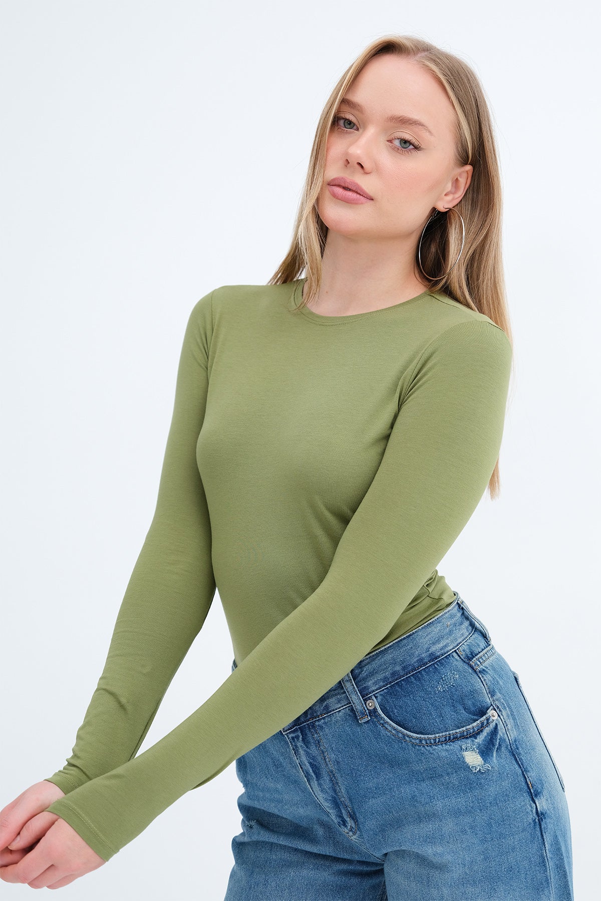 Round Neck Basic Blouse - Image 34