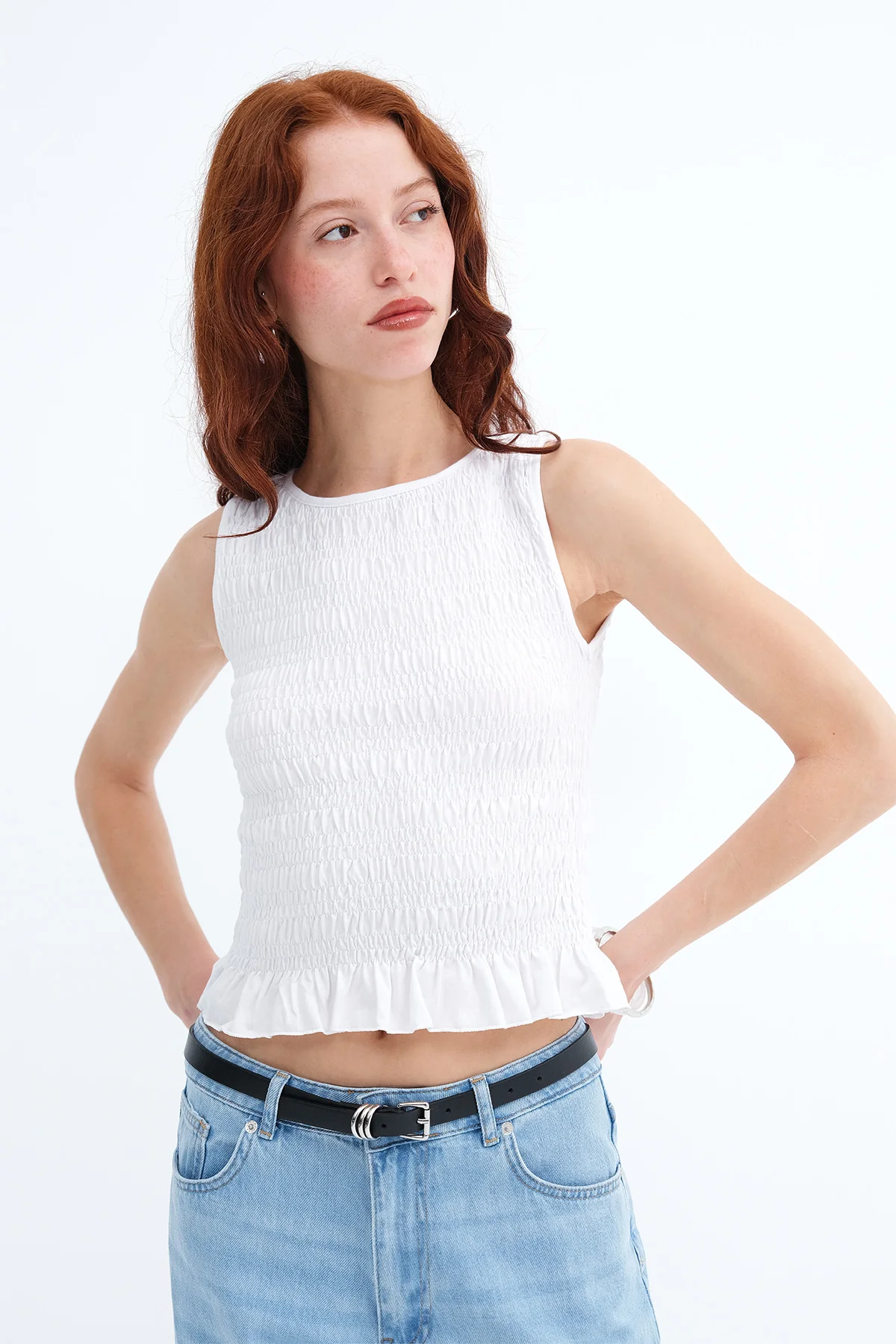 Ruched Sleeveless Blouse - Image 14