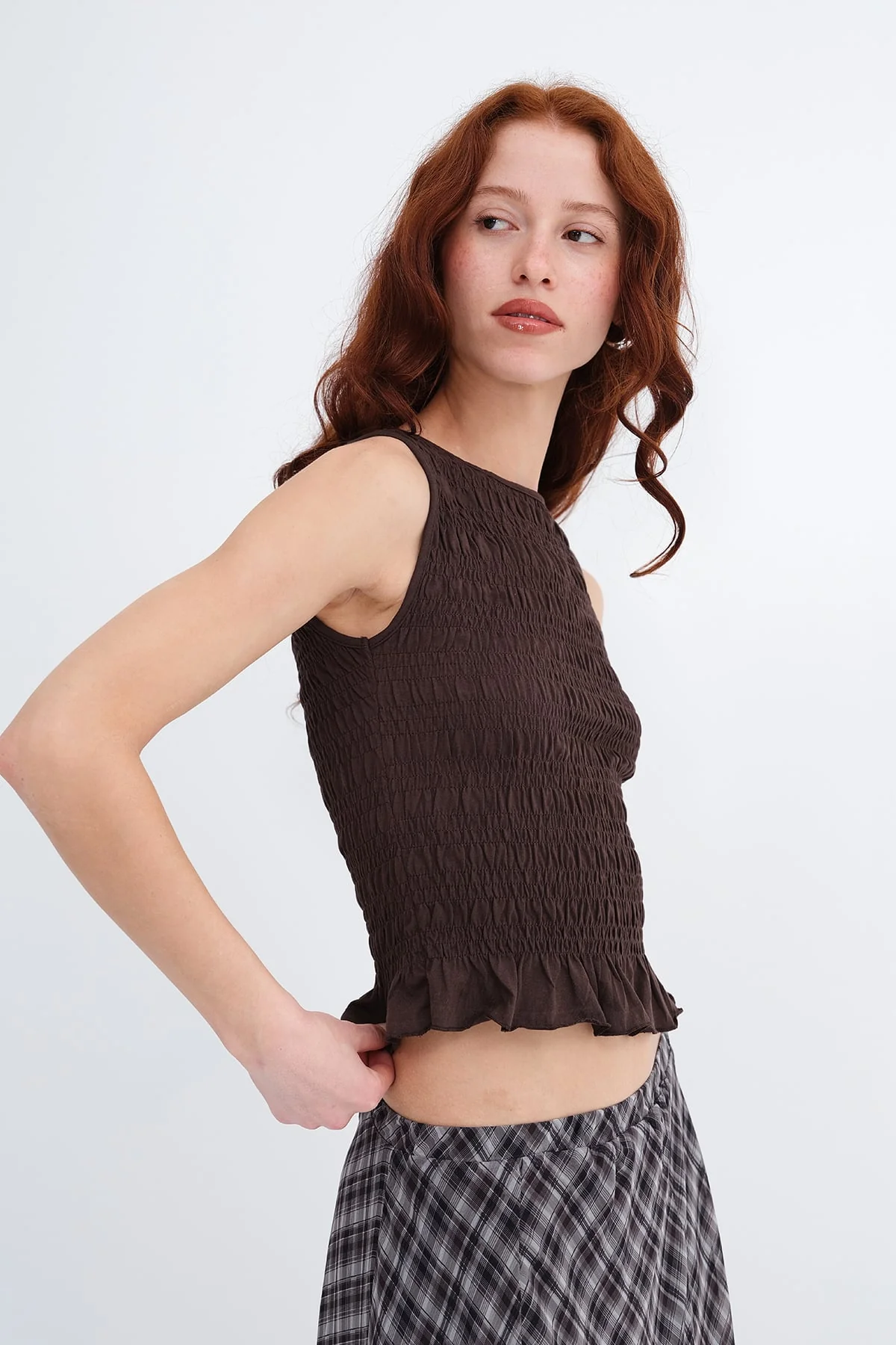 Ruched Sleeveless Blouse - Image 3