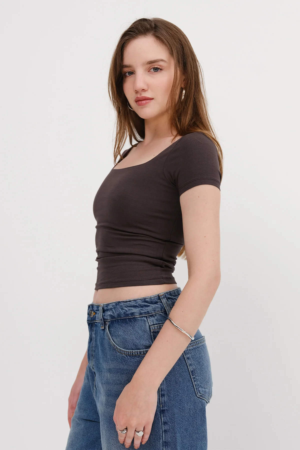 Square Neck Short Sleeve Blouse - Image 14