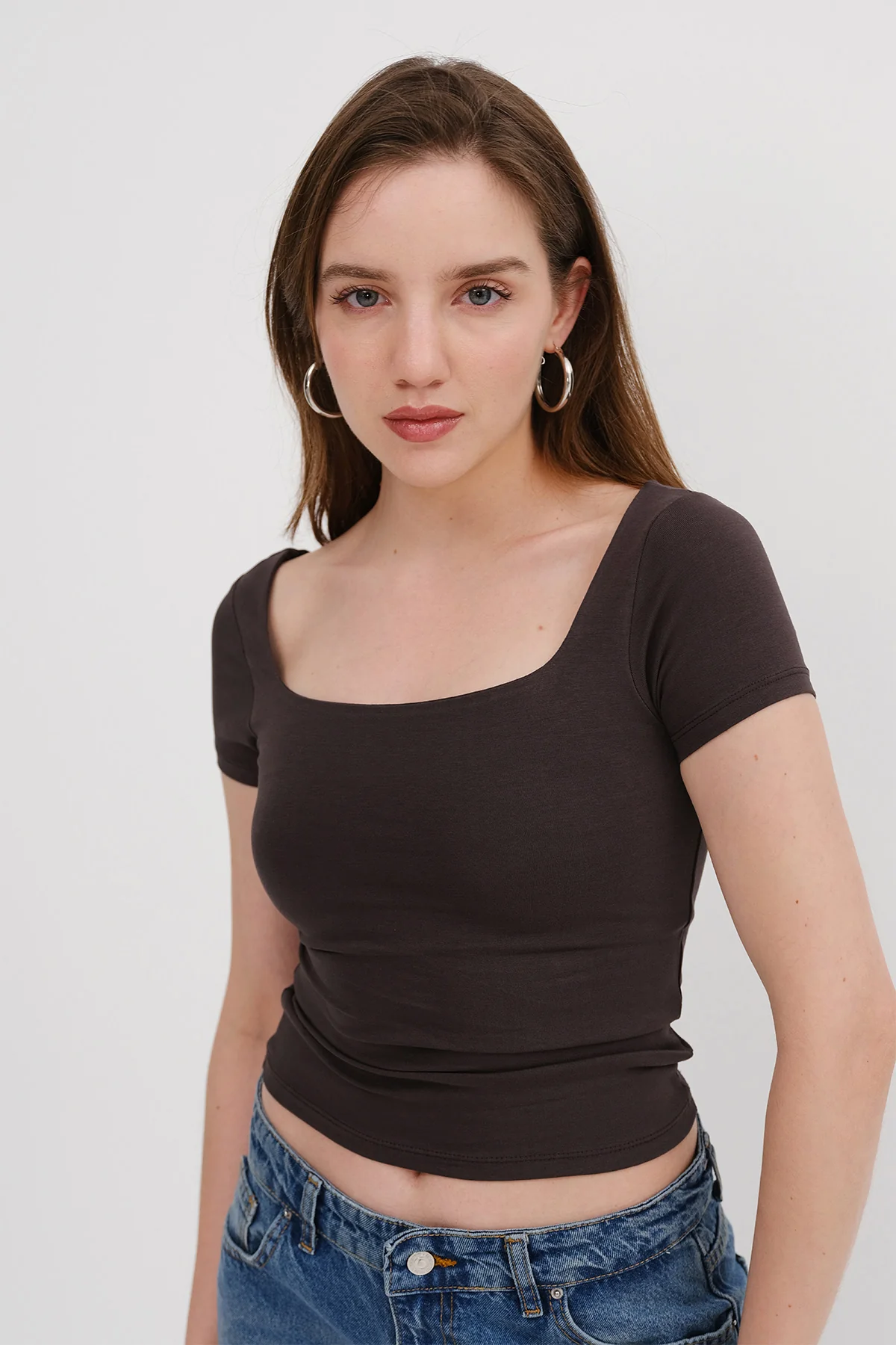 Square Neck Short Sleeve Blouse - Image 16