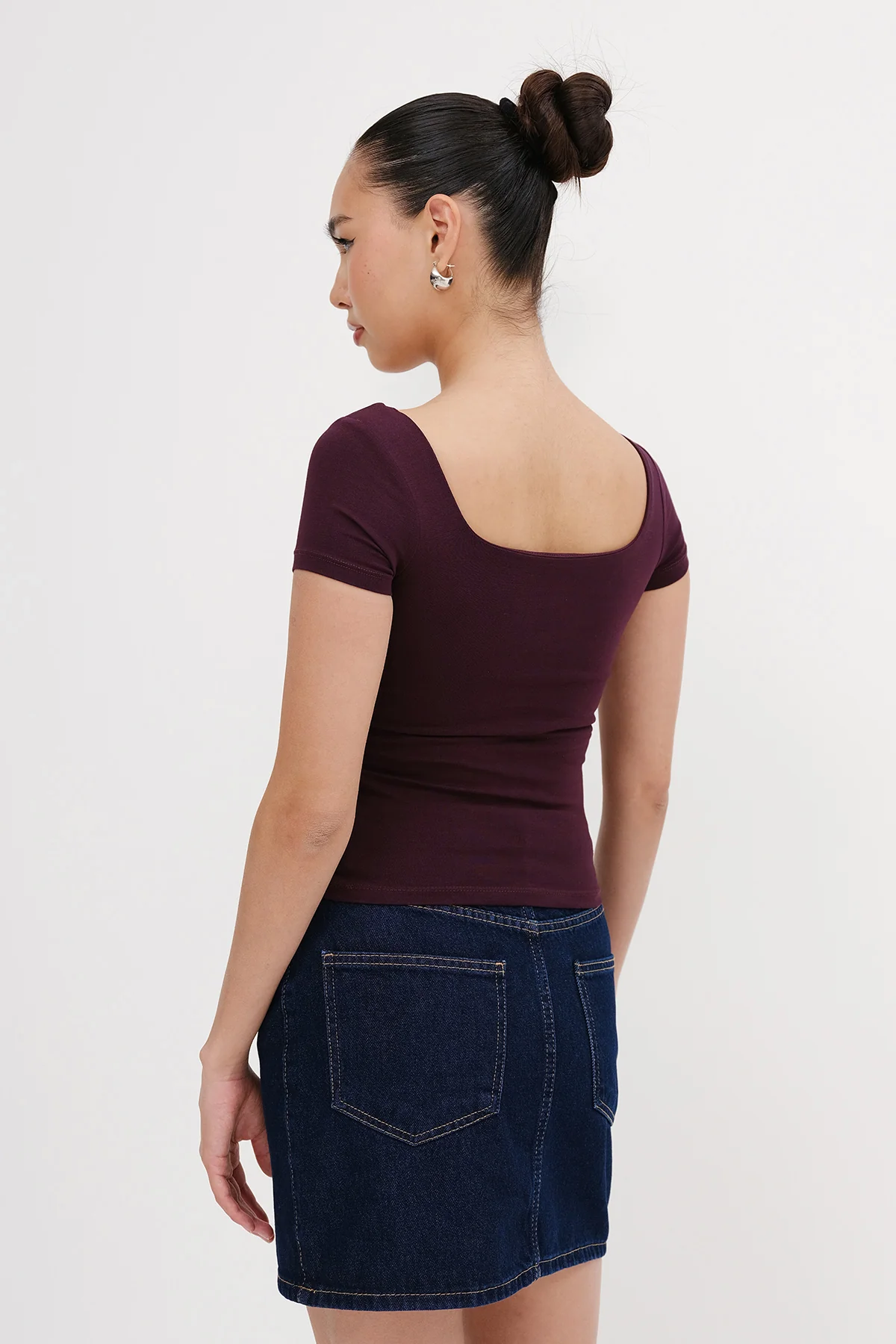 Square Neck Short Sleeve Blouse - Image 23