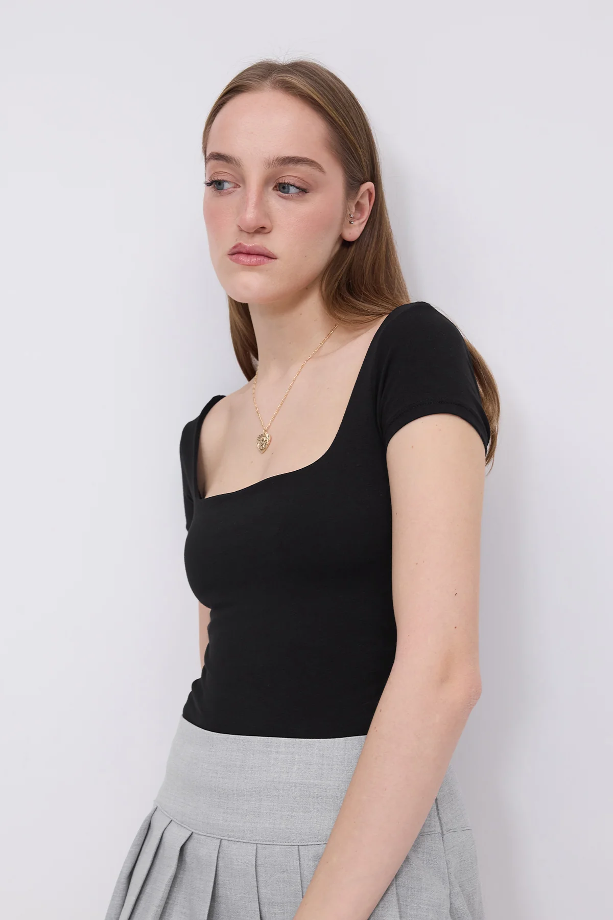 Square Neck Short Sleeve Blouse - Image 45