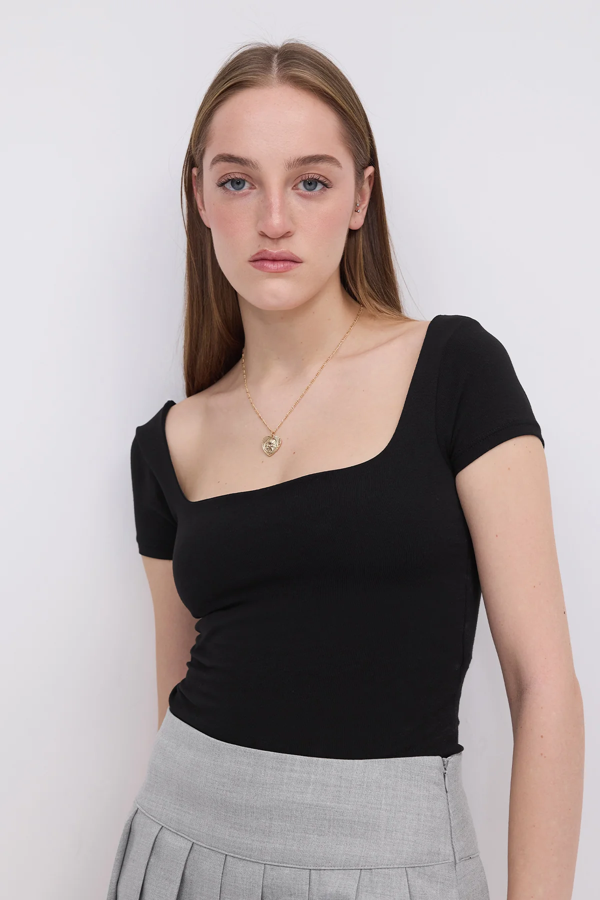 Square Neck Short Sleeve Blouse - Image 47
