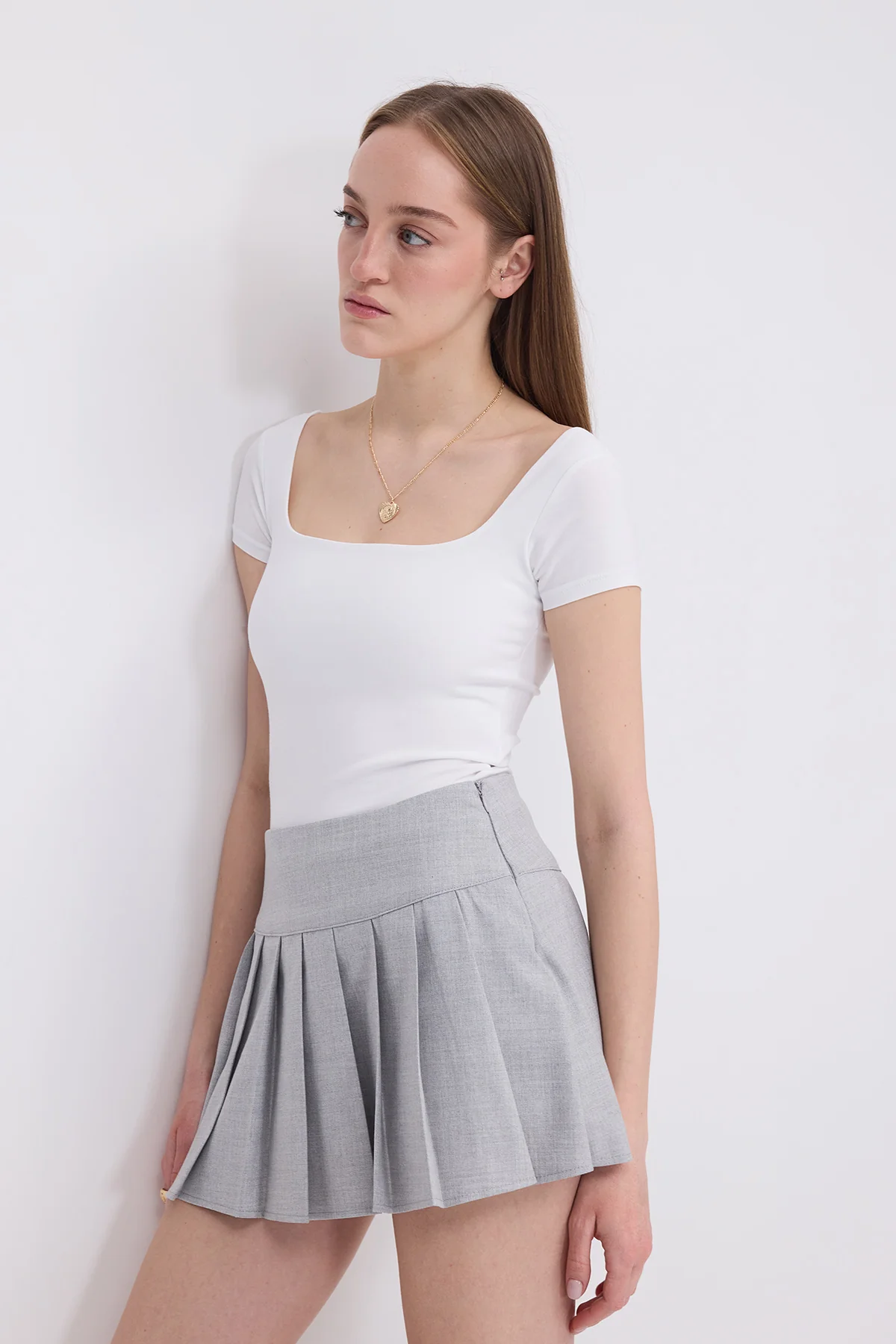 Square Neck Short Sleeve Blouse - Image 49