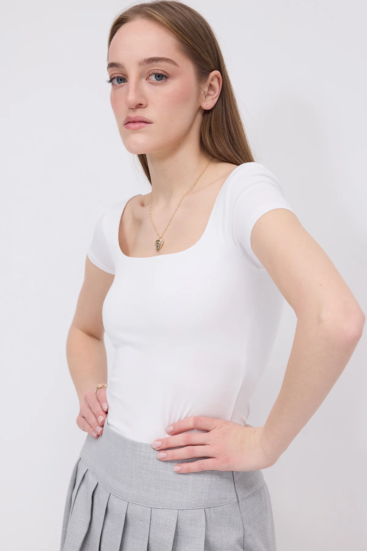 Square Neck Short Sleeve Blouse - Image 53