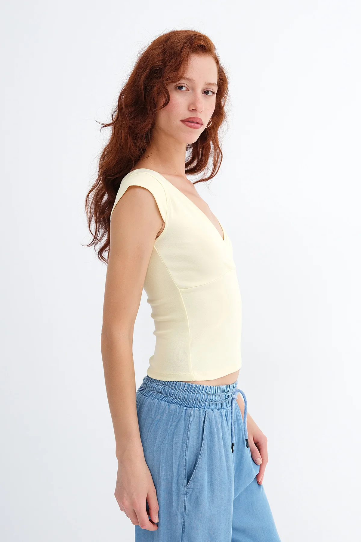 Surplice Neck Short Sleeve T-Shirt - Image 13