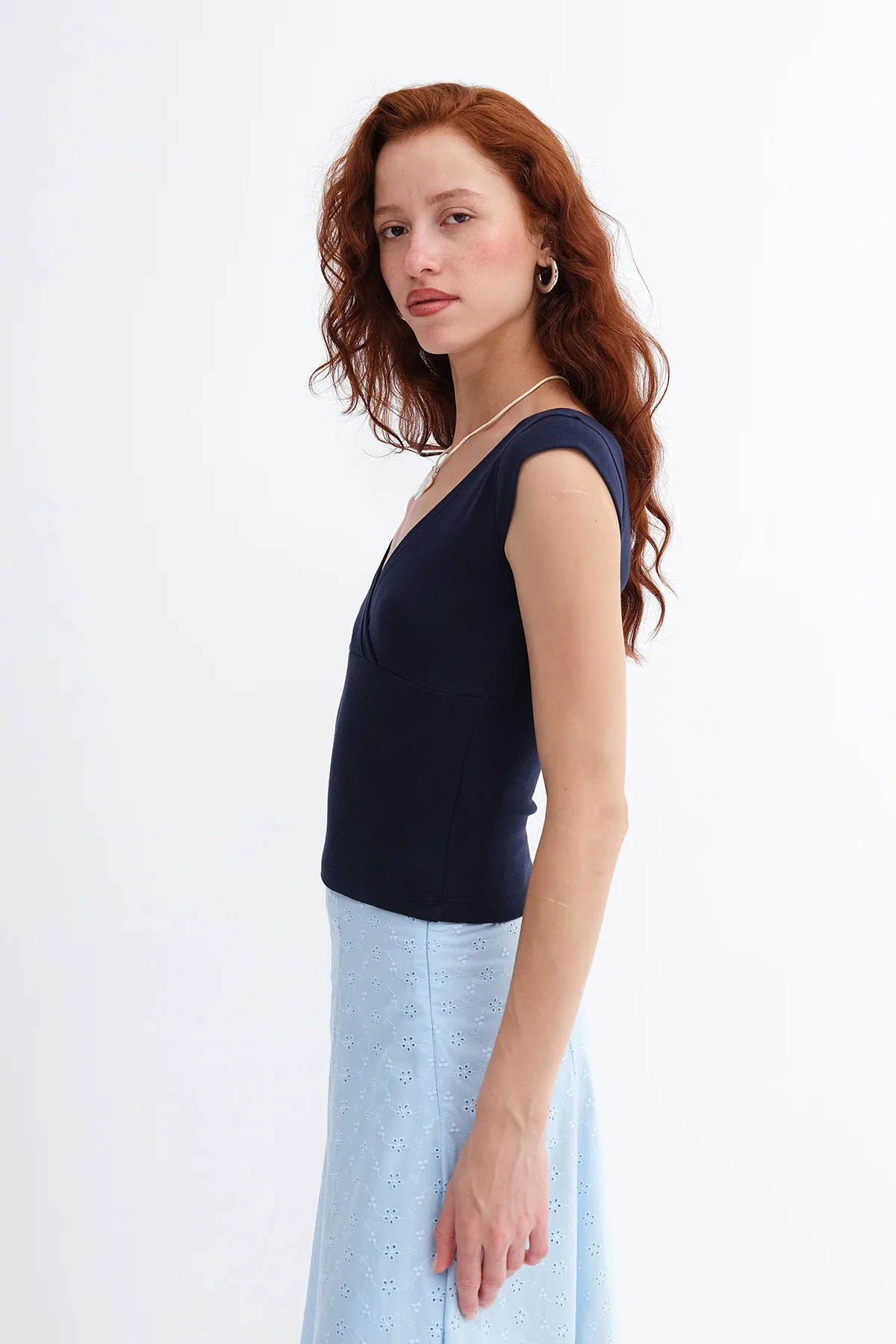 Surplice Neck Short Sleeve T-Shirt - Image 19